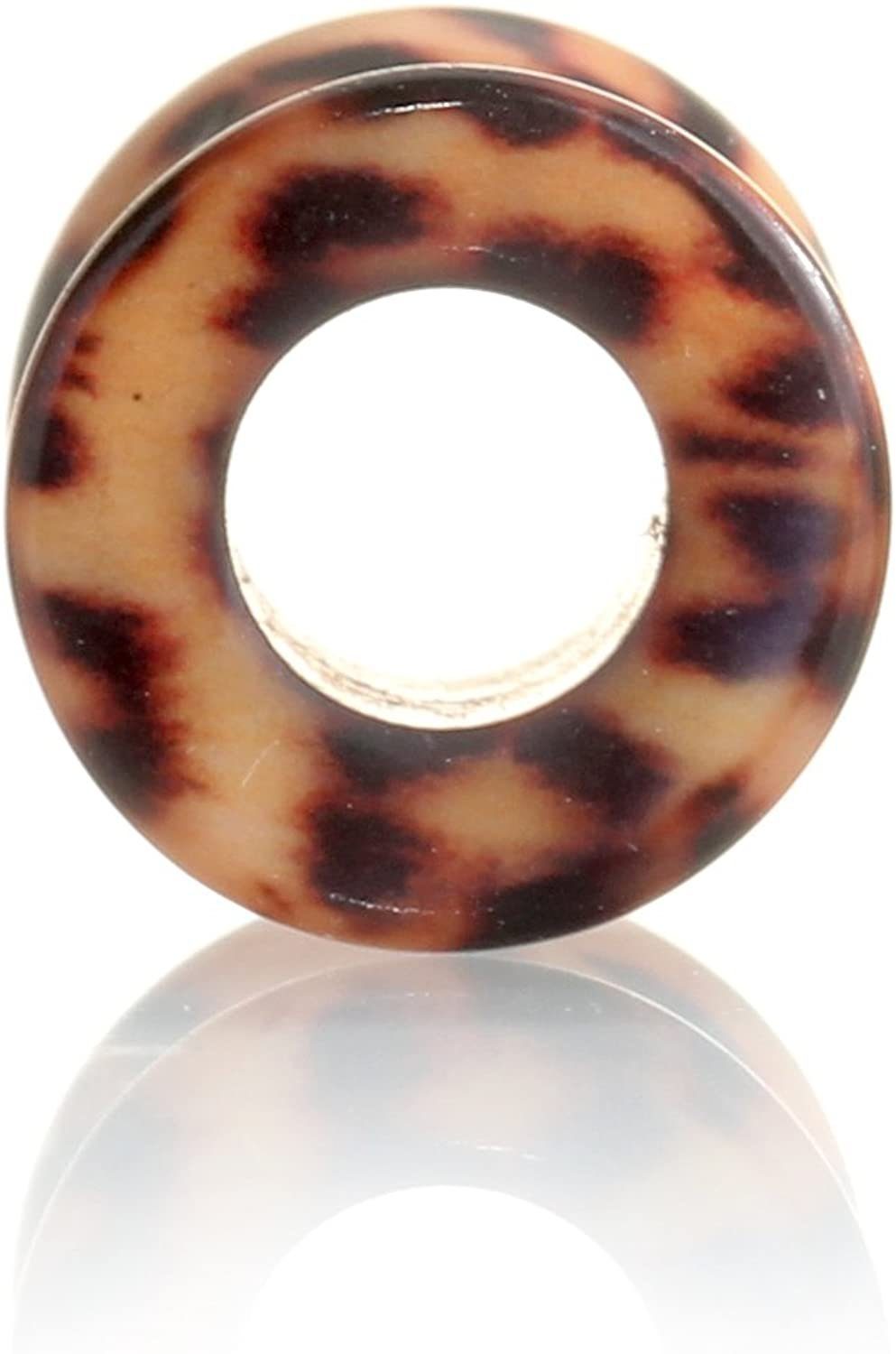 Karisma Plug Karisma Ohr Flesh Plug Tunnel Piercing Acryl Leopard Braun T6357 - 14.0 Millimeter