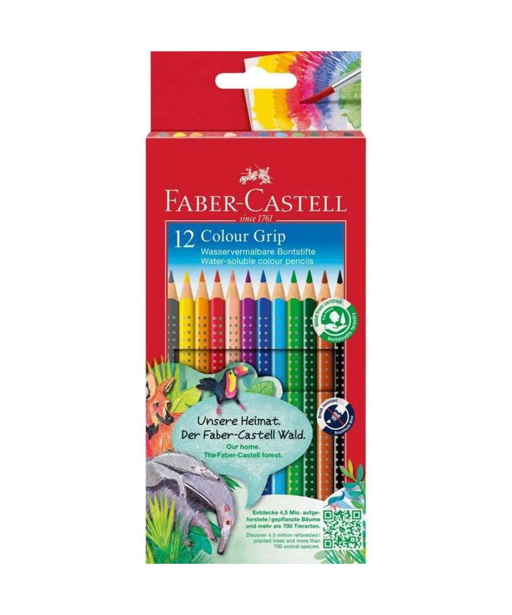 Faber-Castell Buntstift FABER-CASTELL Colour GRIP Buntstifte, (PACKUNG, 12-tlg., Buntstifte), Kleinkinder