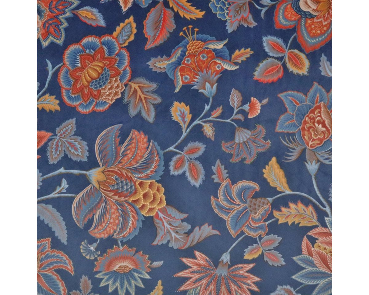 Thumbnail - Stofferia Stoff Polsterstoff Samt Velour Digitaldruck Sarita Blau, Breite 147 cm, Meterware