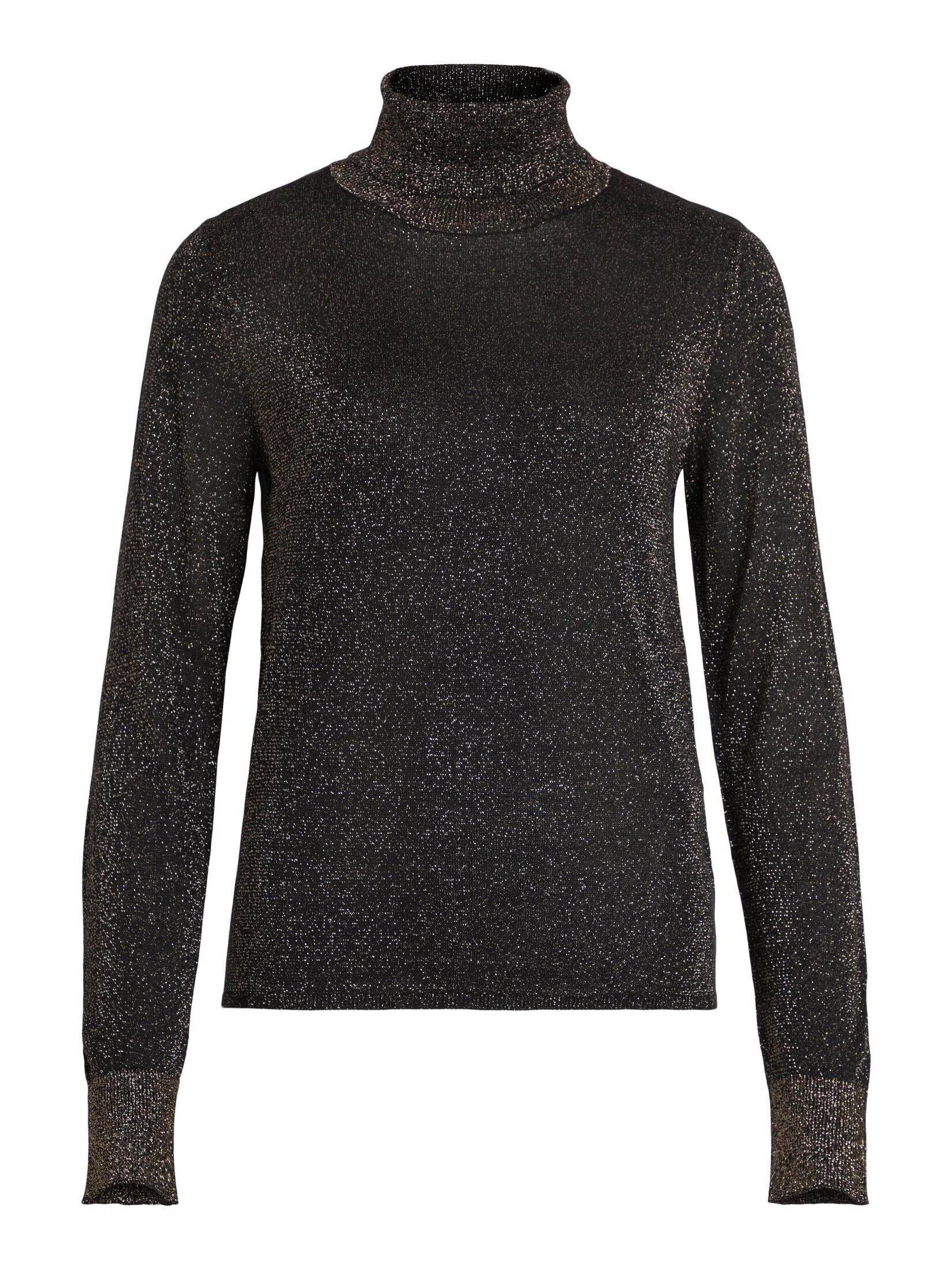 Vila Strickpullover Damen Rollkragenpullover VIANTA (1-tlg) schwarz (15)