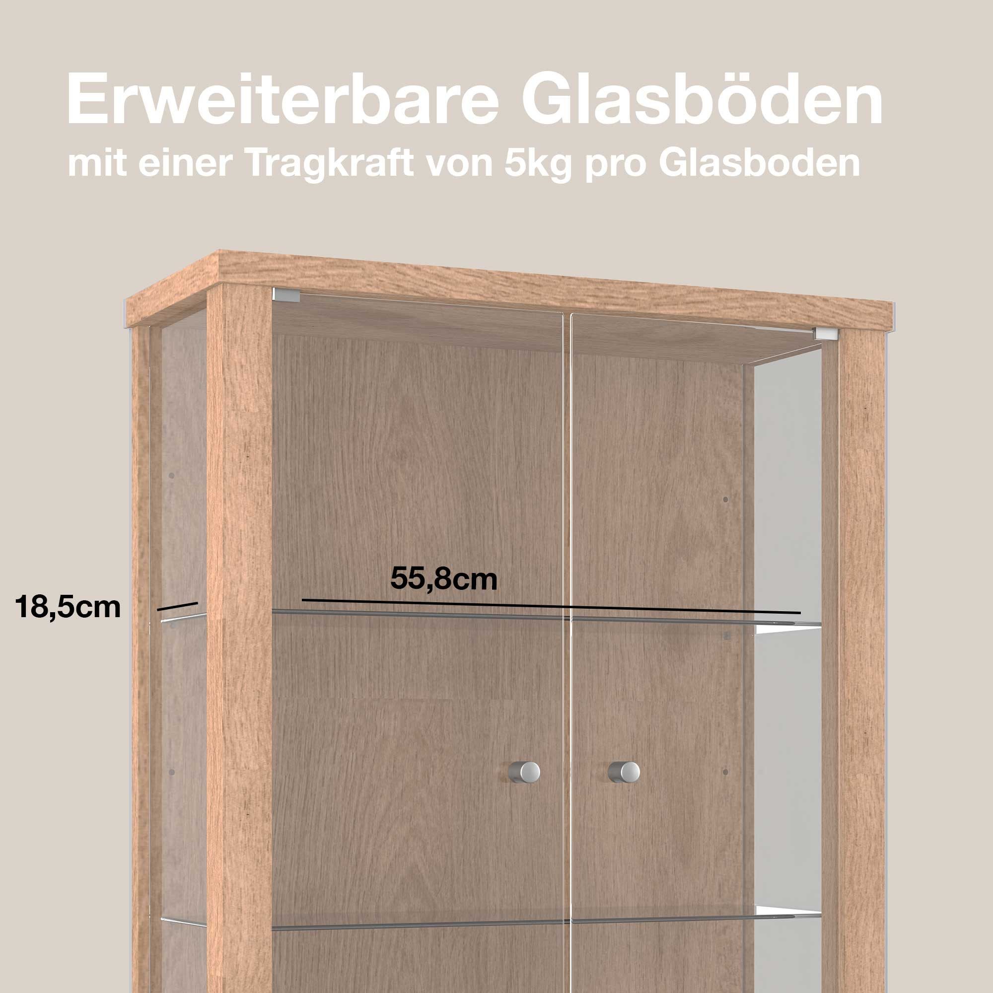 K-Möbel Hängevitrine C1012 (Glasvitrine (80x60x25 cm) günstig online kaufen