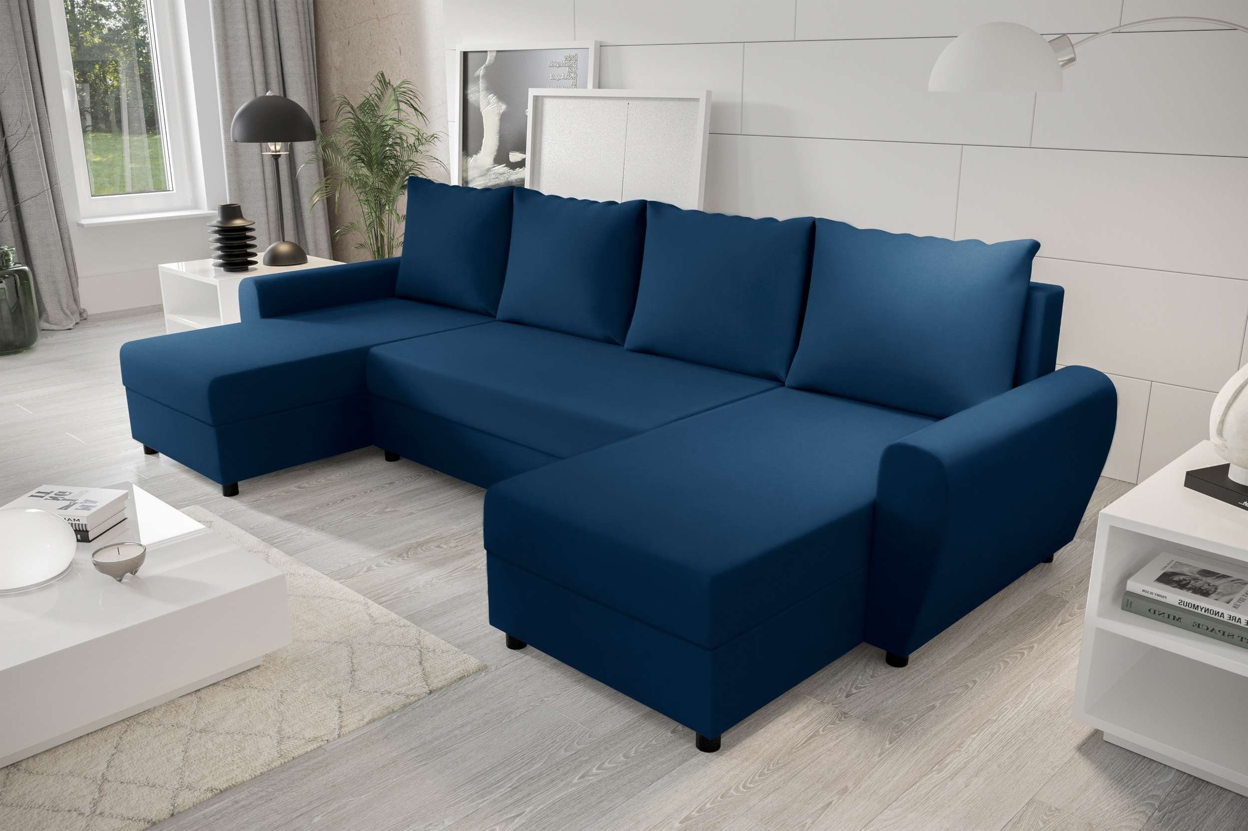 Stylefy Modern mit Sofa, Arlen, Bettfunktion, Design Eckcouch, Wohnlandschaft Sitzkomfort, Bettkasten, U-Form, mit