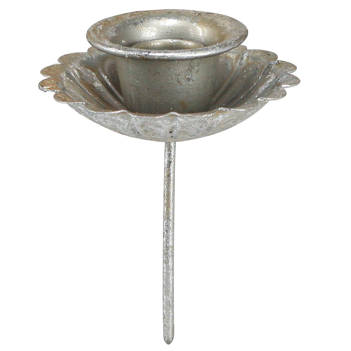 Posiwio Kerzenhalter Spitzkerzenhalter Antik Silber, Vintage Stabkerzenhalter, 4 Stück