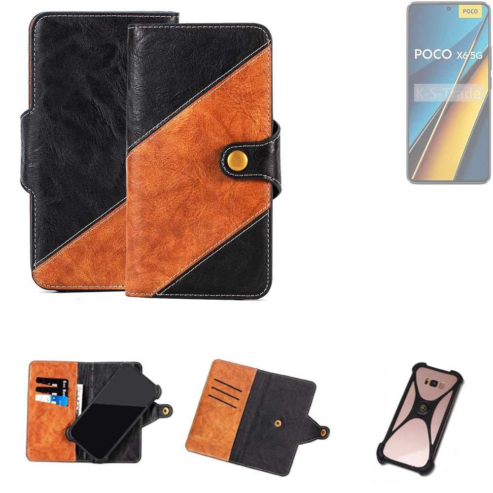 K-S-Trade Handyhülle für POCO X6, Handyhülle Schutzhülle Bookstyle Case Wallet-Case Handy Cover