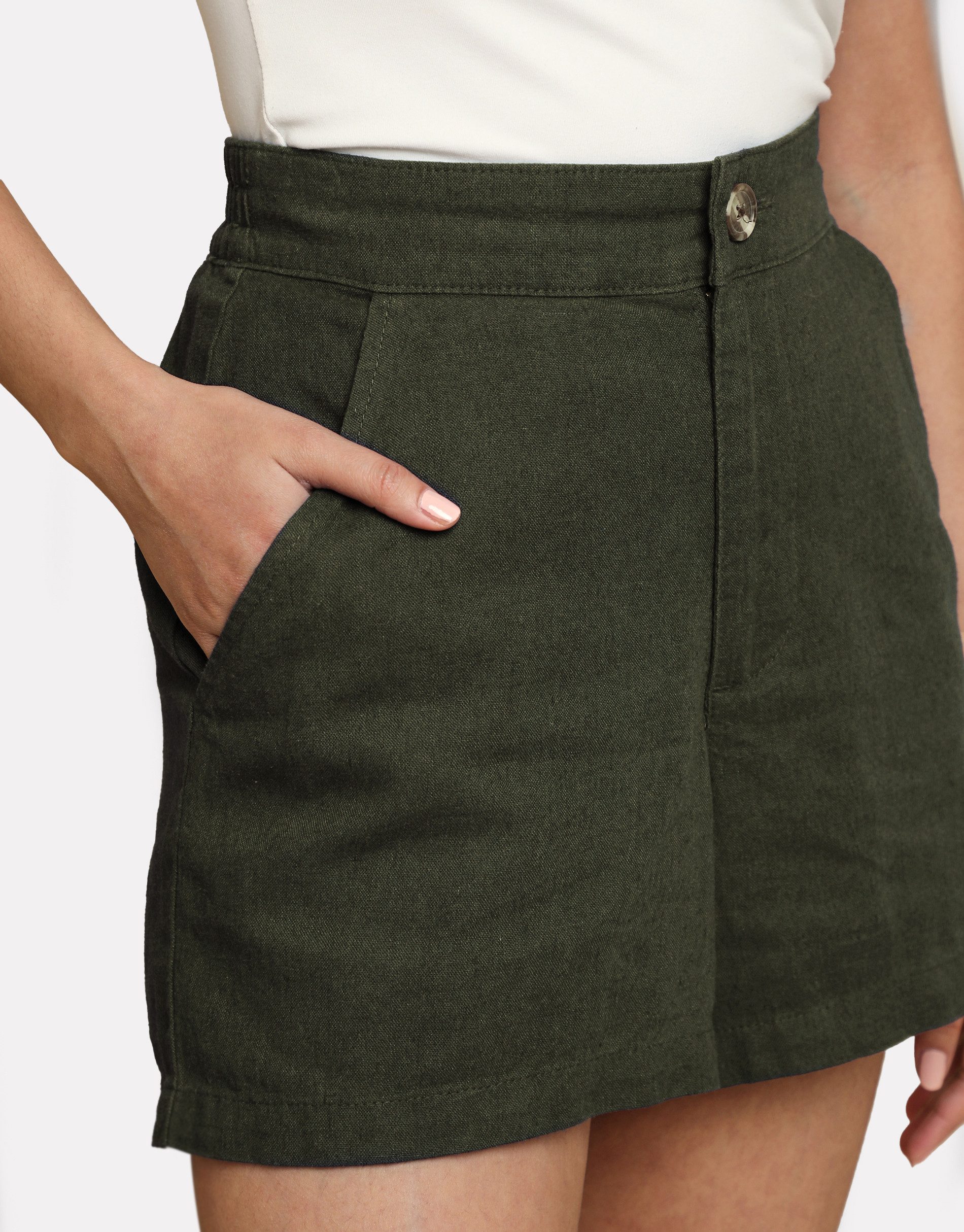 Threadbare Shorts THB Cactus Class Linen Short im schlichten Design