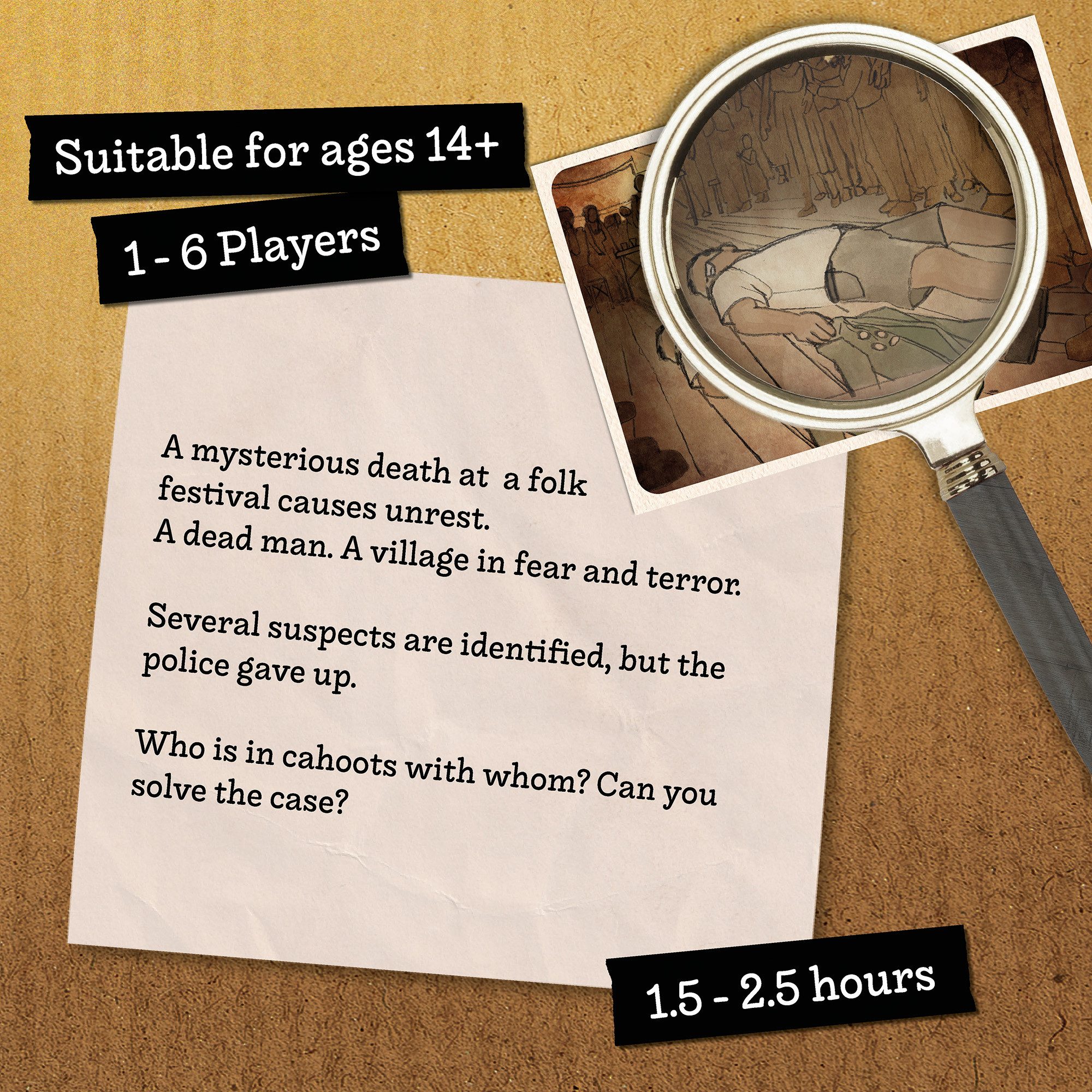 Hidden Games Spiel The Case of Little Gomersal, Familienspiel, Gesellschaftsspiel, Detektivspiel, Made in Germany