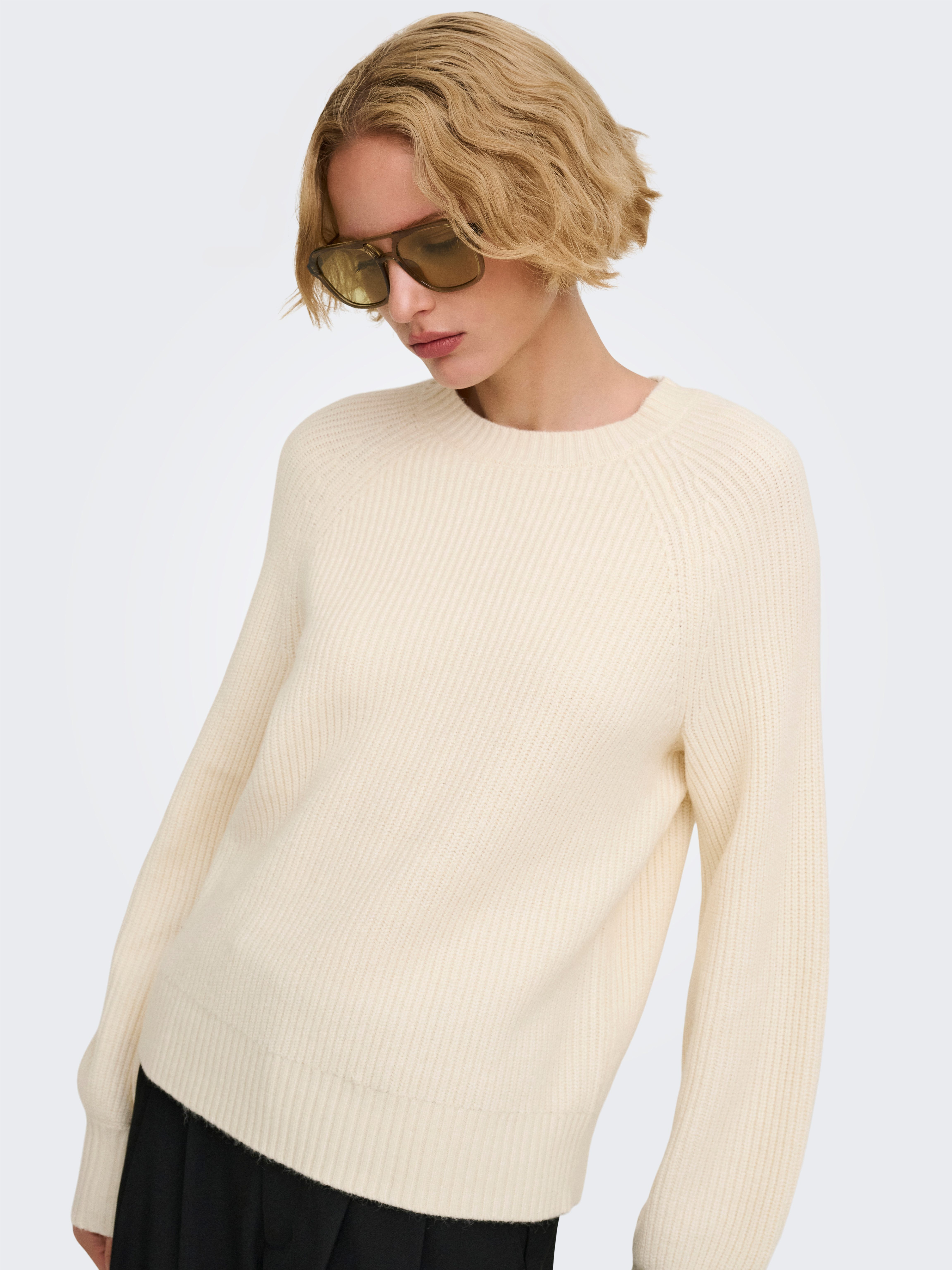 ONLY Strickpullover ONLIDA LS RIB O-NECK CS KNT Viskosemischung