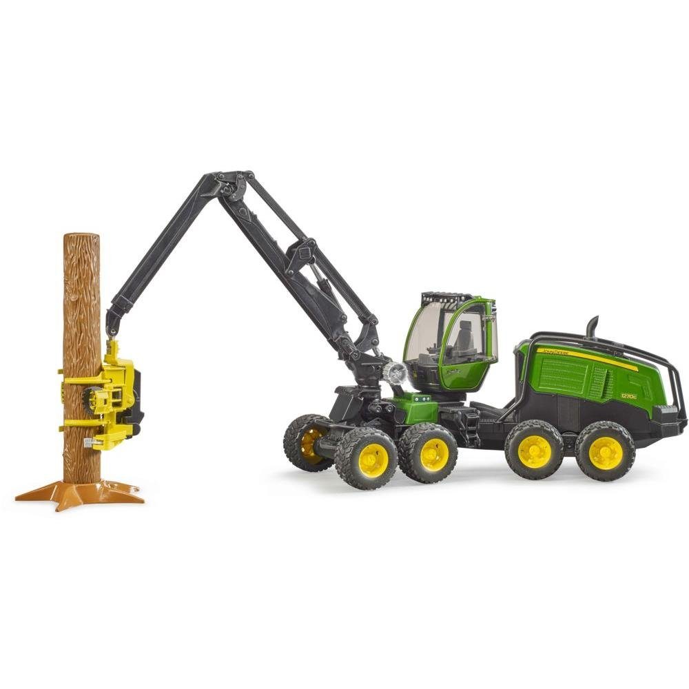Bruder® Spielzeug-Forstmaschine 02135 John Deere 1270G Harvester, (2-tlg.,  mit 1 Baumstamm), Spielzeug Traktor Maschine grün