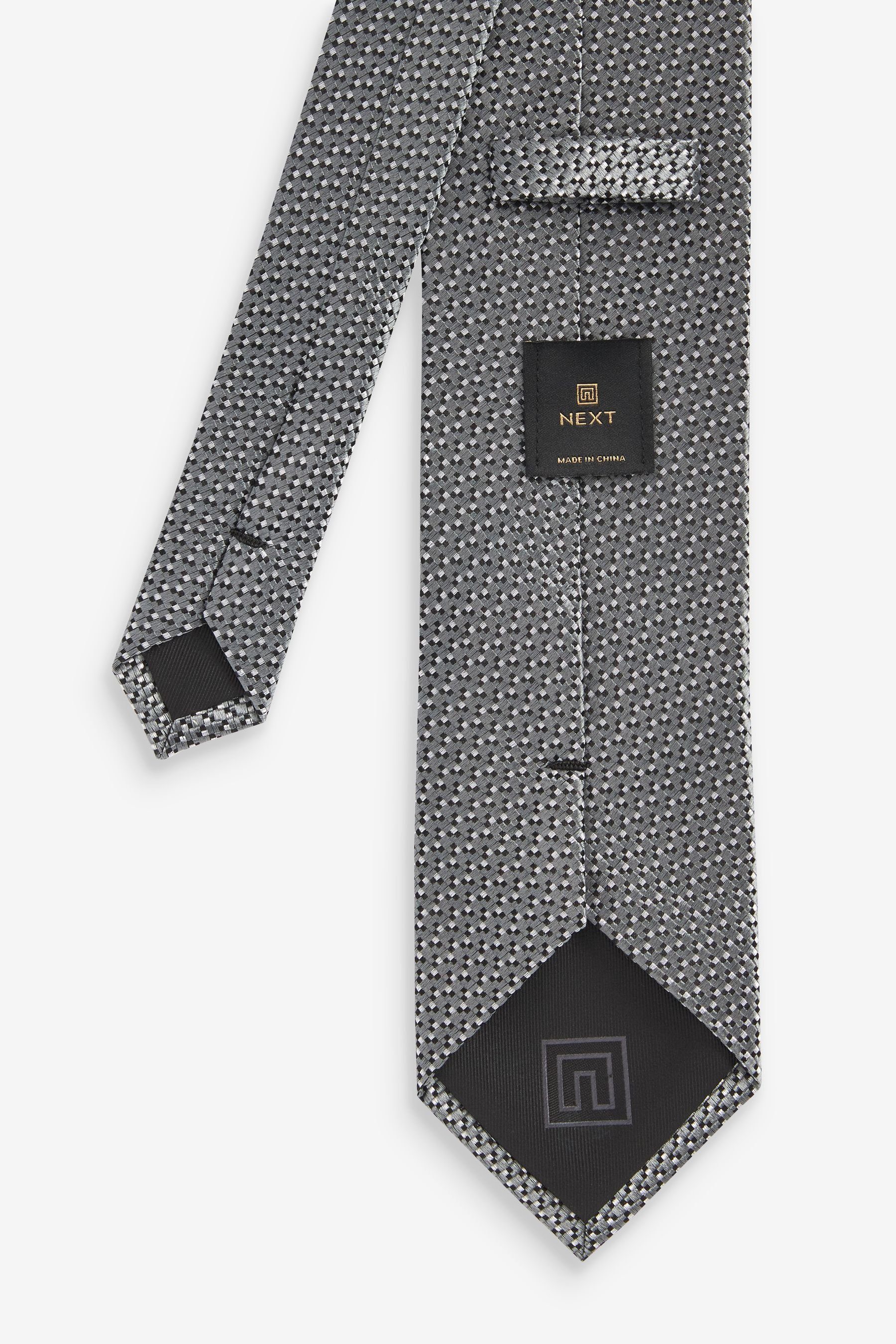 Grey (1-St) Seidenkrawatte Next Signature Krawatte Strukturierte