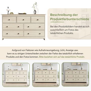 BlingBin Sideboard Anrichte Schrank (140*40*82cm), 7 Schubladen, exquisites Muster der Tischplatte