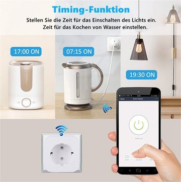 Atäsi Steckdose Smart WiFi Steckdose,Steckdose 16A Intelligent WiFi Plug, 1-St.