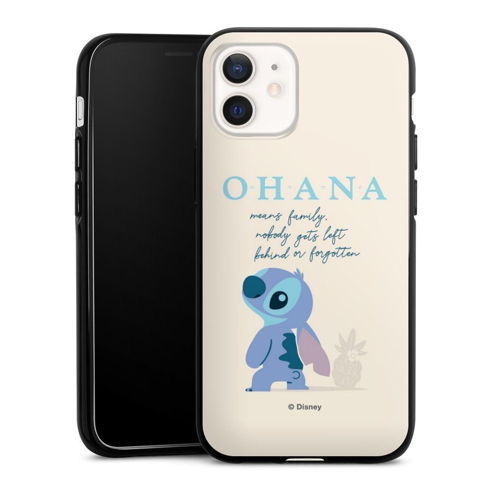 DeinDesign Handyhülle Lilo & Stitch Offizielles Lizenzprodukt Disney Ohana Stitch, Apple iPhone 12 Silikon Hülle Bumper Case Handy Schutzhülle