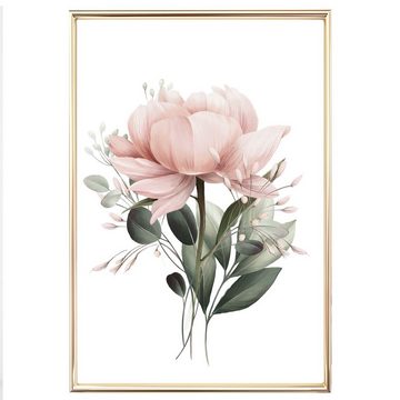 homestyle-accessoires Poster Bilderset SCHÖNSTE AN ZUHAUSE... PFINGSTROSEN PEONIES PAPAGEI 3er SET, Ohne Bilderrahmen