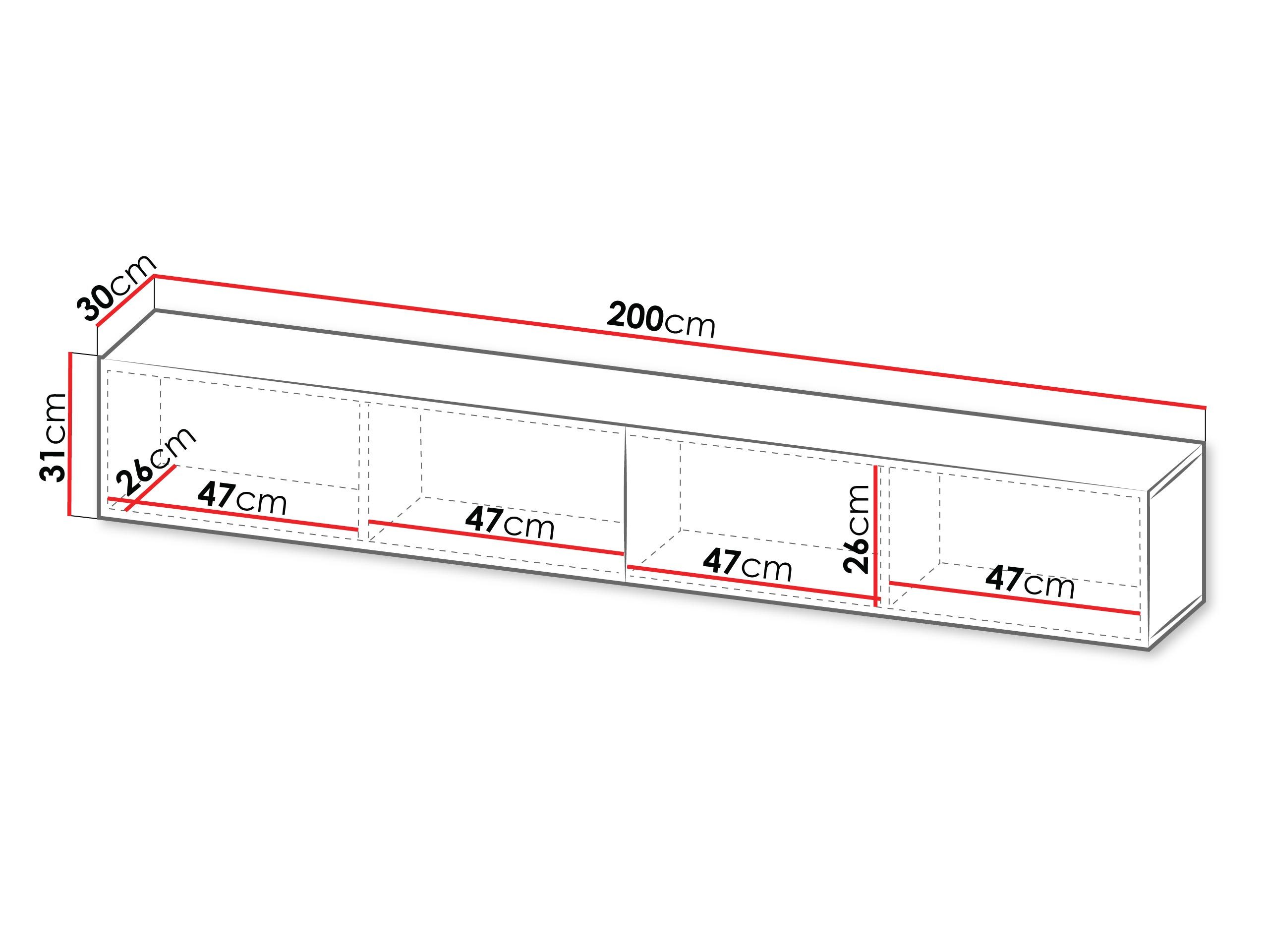 MIRJAN24 TV-Schrank Capital 200 (mit zwei Klappen) Gasdruckfeder, 200x30x31 cm – Bild 4 von 5