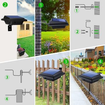 Coisini LED Dachrinnenleuchte 6Stk.40LEDs Dachrinnen Solarleuchten Lichtsensor Zaunlicht Wegeleuchte, Bewegungsmelder