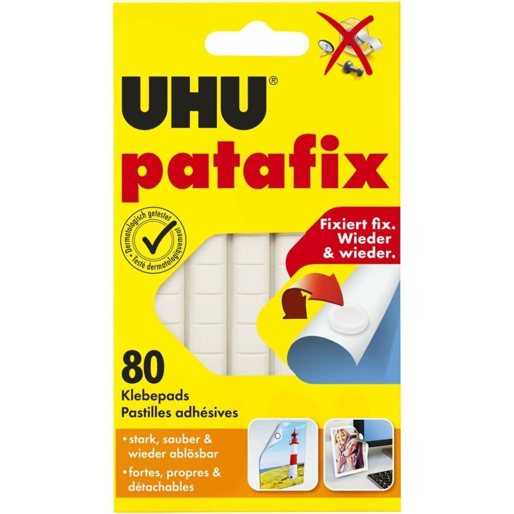 UHU Doppelklebeband Tac Patafix weiß 80Stück wiederablösbar