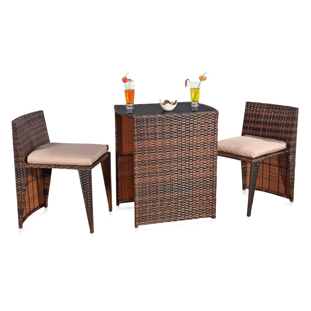 Melko Gartenlounge-Set Gartenmöbel Sitzgarnitur Essgruppe 3er günstig online kaufen