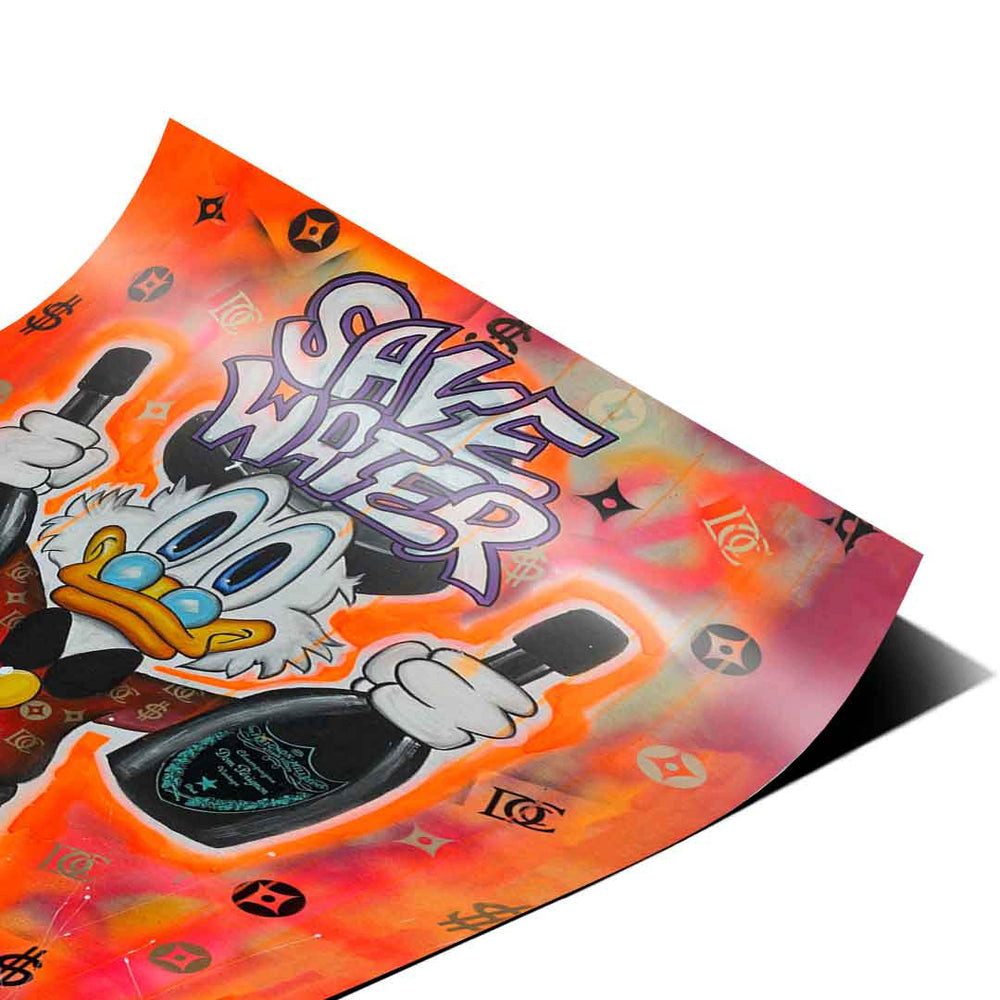 DOTCOMCANVAS® Wandbild No Money Duck - Marktplatz, Wandbild Dagobert Duck Comic Pop Art No Money Duck