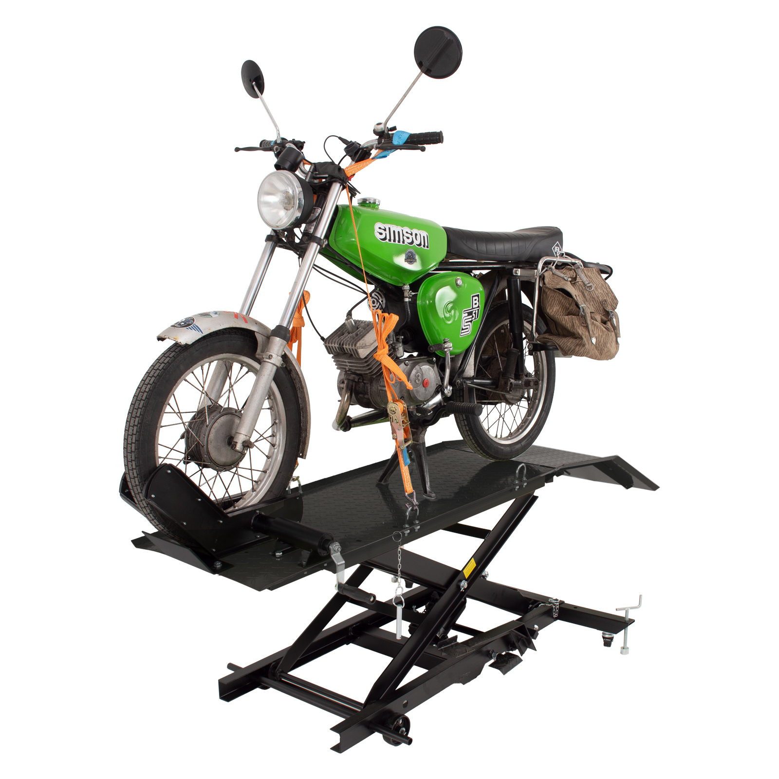 TRUTZHOLM Hydraulikheber Motorradhebebühne hydraulisch 360 kg Breite 50cm Motorradheber, Platzsparende Hebebühne, abnehmbare Auffahrrampe