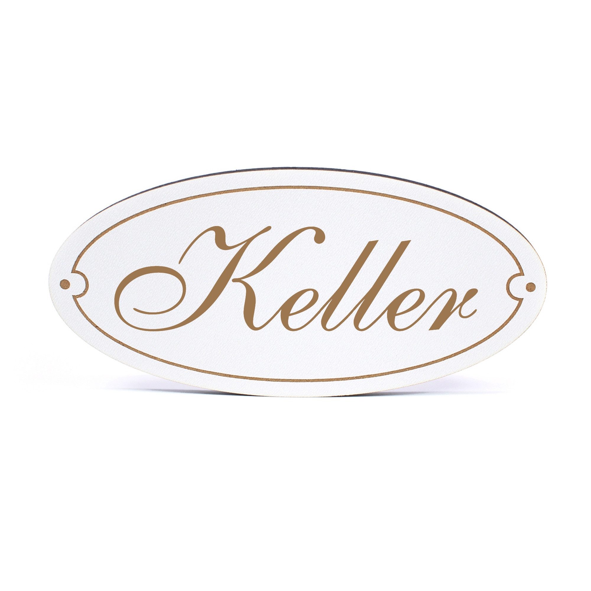Hinweisschild Türschild Oval - Keller - Schild 15 x 7 cm - Schilder Türschilder
