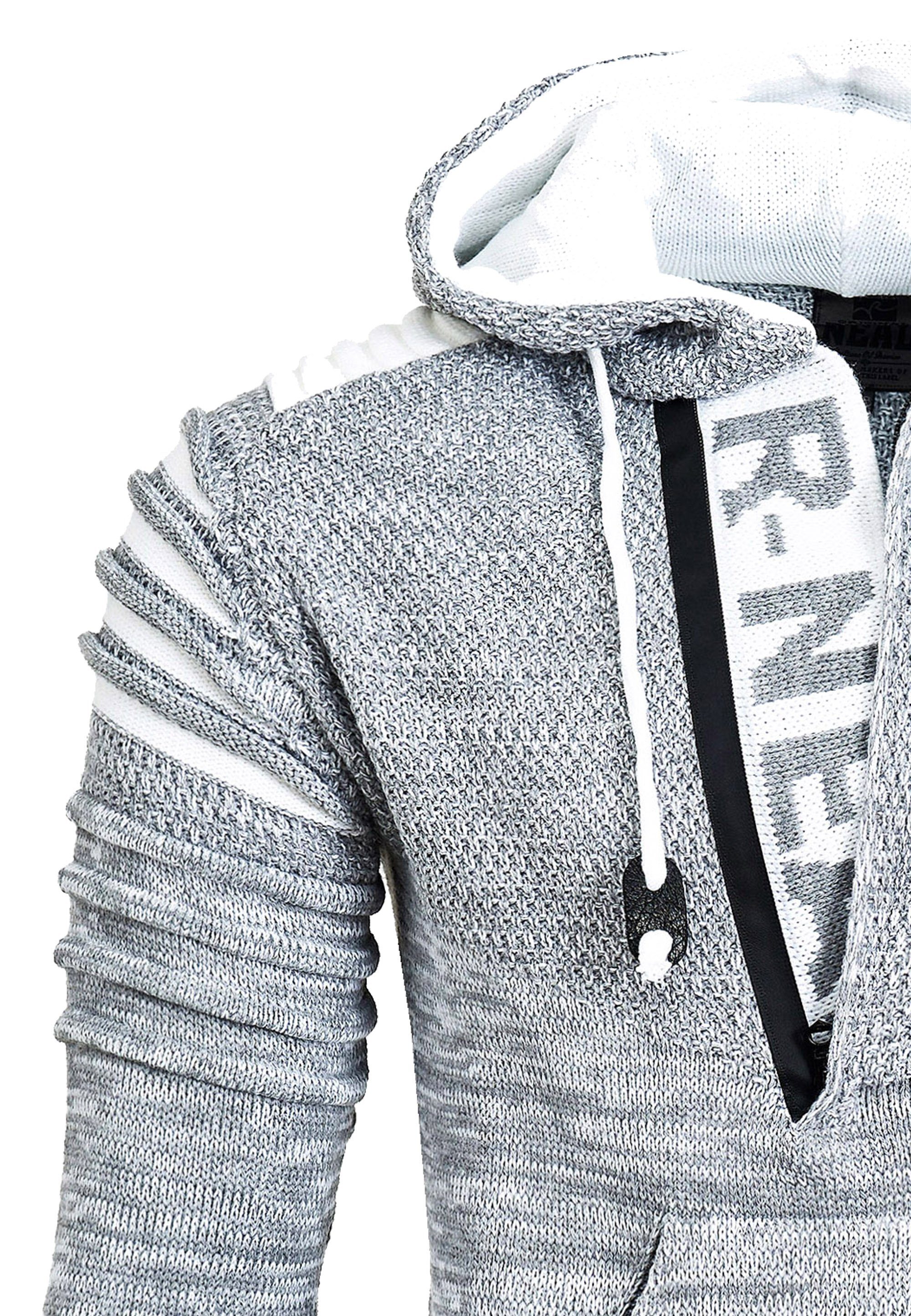 Kapuzensweatshirt grau modernem Neal Rusty Strickdesign in