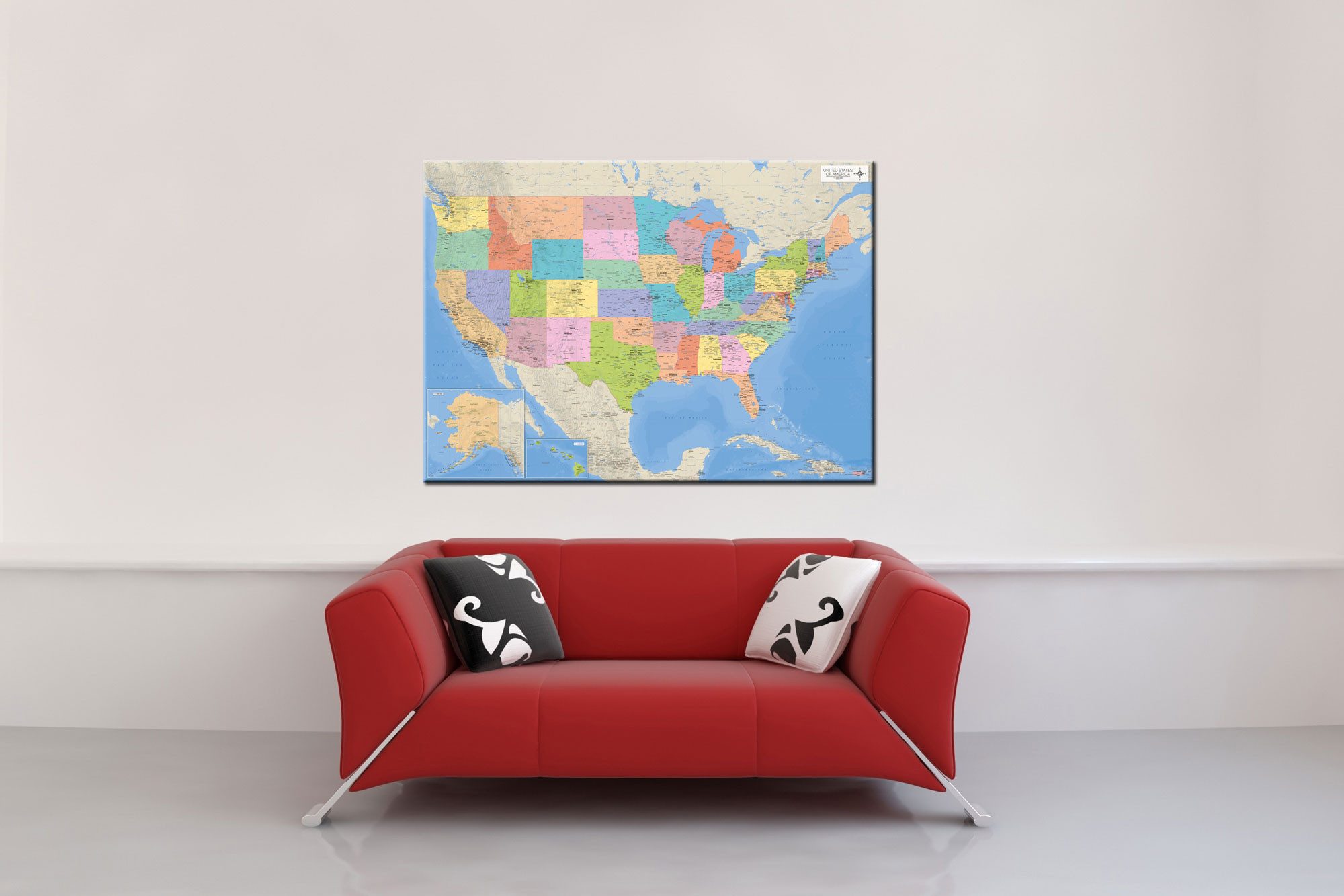 Poster Landkarten - Giant Poster - Map of the USA
