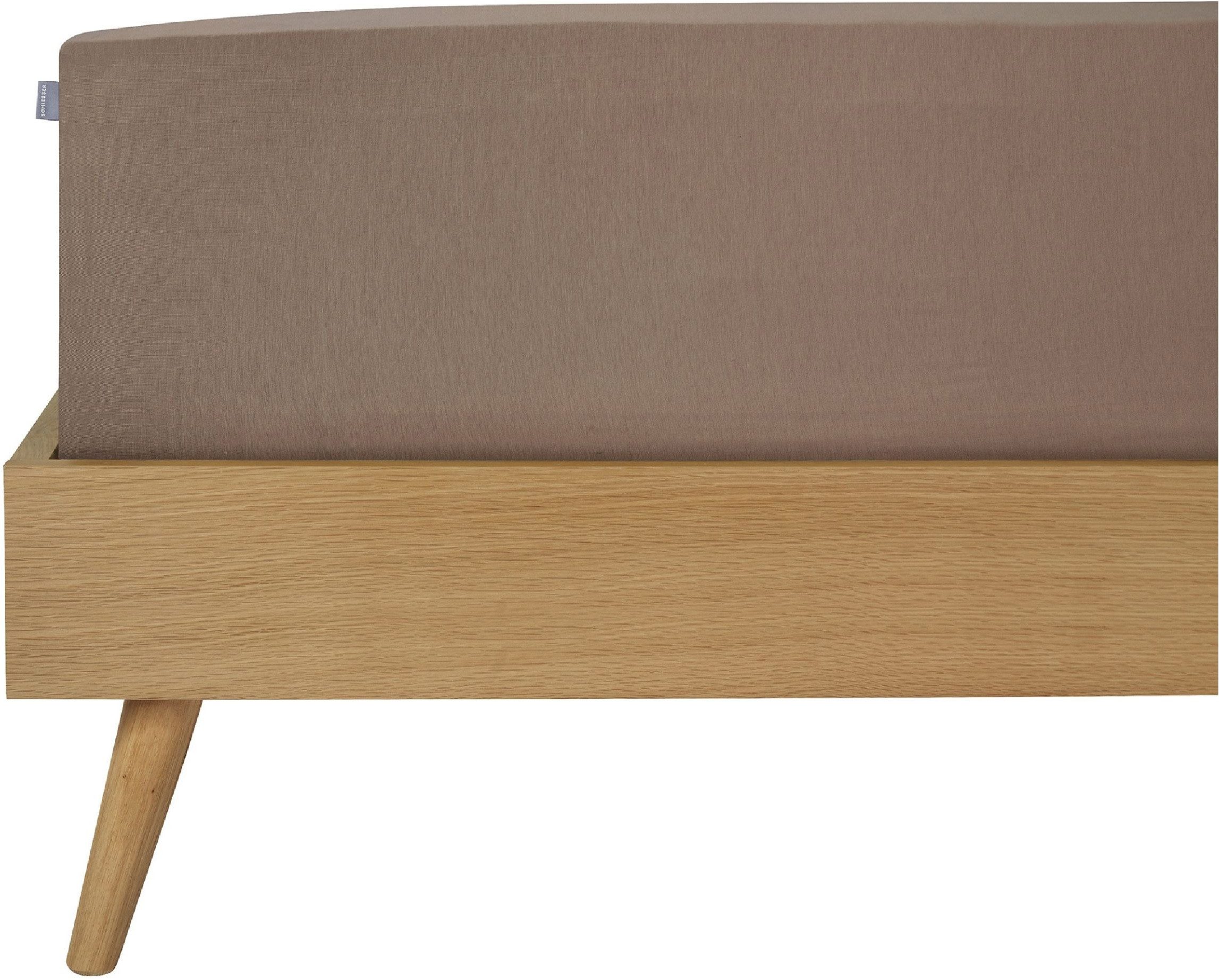 Schiesser Spannbettlaken Elli aus weicher Baumwolle mit Elasthananteil für flexiblen Sitz, Jersey-Elasthan, Gummizug: rundum, (1 Stück), für hohe Matratzen und Boxspringbetten, OEKO-TEX® MADE IN GREEN