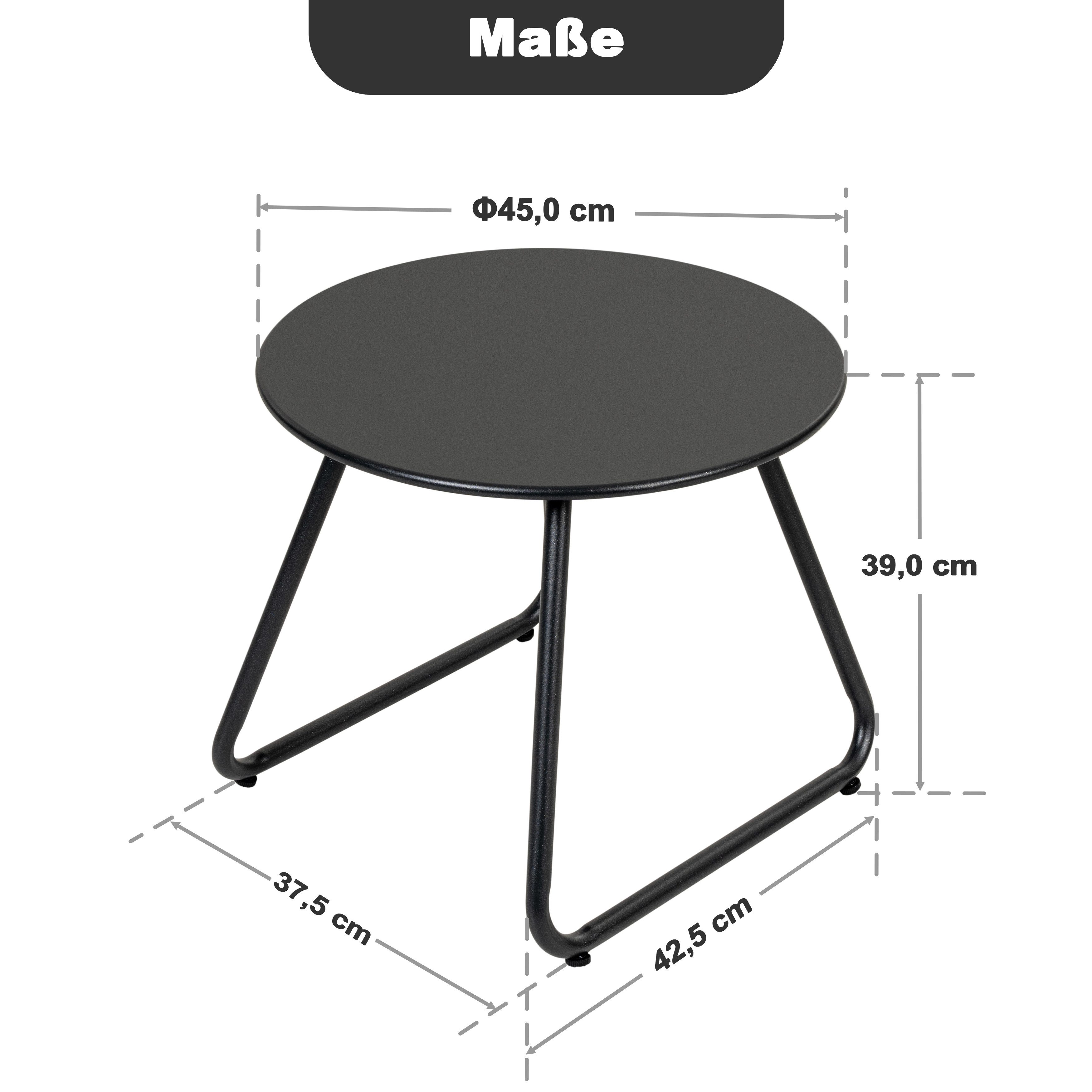 Avestar Beistelltisch 45 cm runder Outdoor‑Metall‑Beistelltisch, pulverbeschichtet (1-St), Witterungsbeständig, kratzfest, langlebig, stabil – Bild 2 von 5