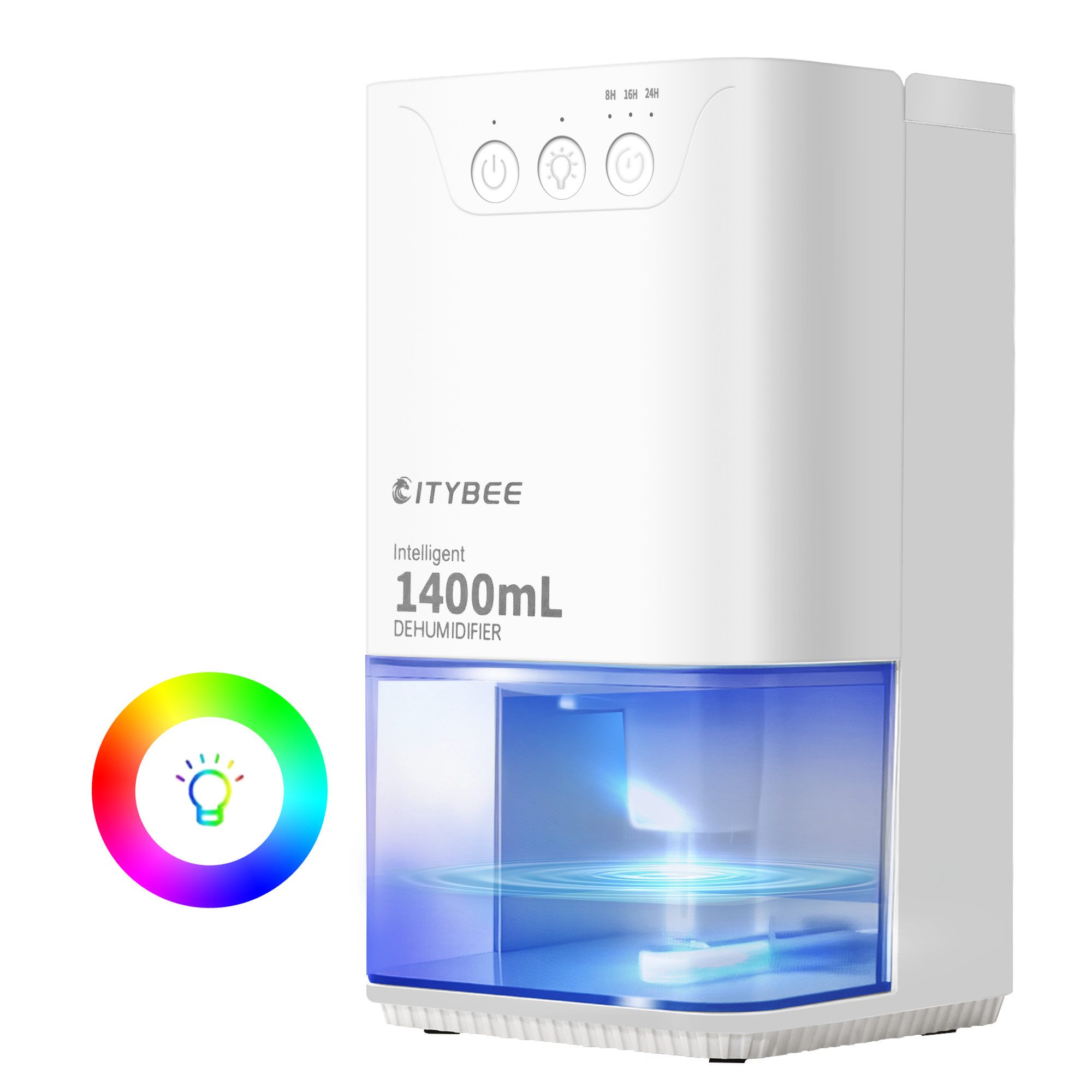 ZMH Luftentfeuchter Elektrisch 1400/2000ml Entfeuchter Dehumidifier UV-Reinigung, für 30 m³ Räume, Entfeuchtung 20 l/Tag, Tank 14 l, Zwei Schlafmodus (hoch/niedrig) 24h Timer