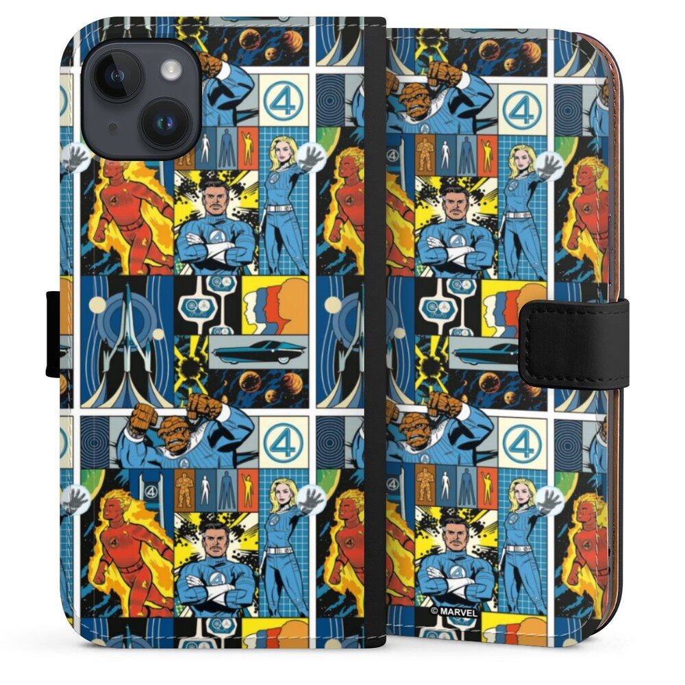 DeinDesign Handyhülle Marvel The Fantastic Four Offizielles Lizenzprodukt, Apple iPhone 14 Plus Hülle Flip Case Klapphülle Handytasche Leder