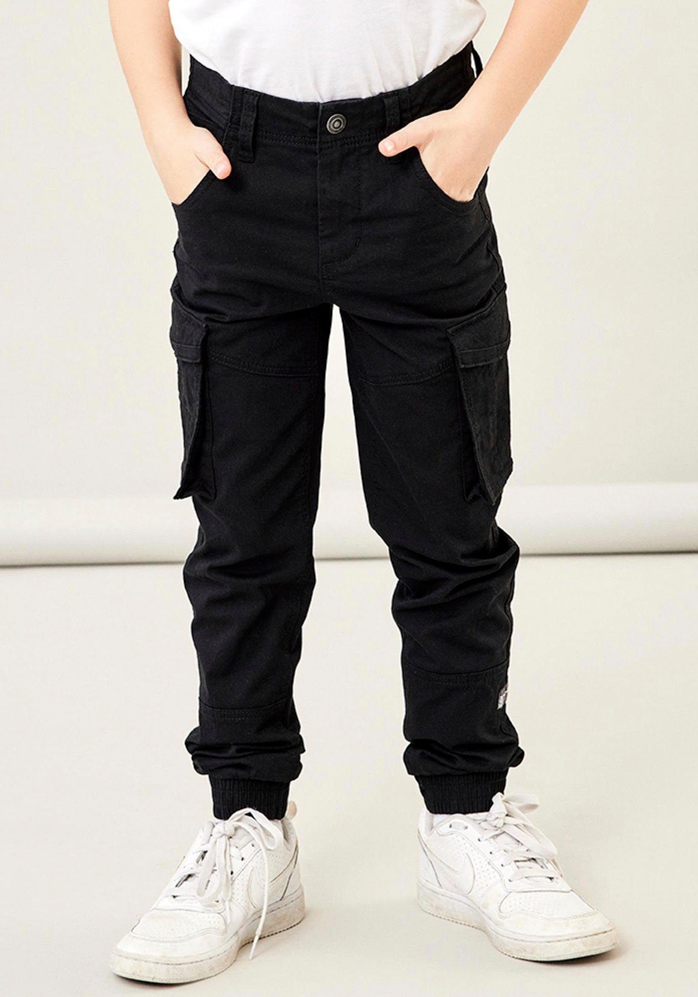 Name It Cargohose NKMRYAN CARGO R TWI PANT 2222-BA NOOS Black | Stoffhosen