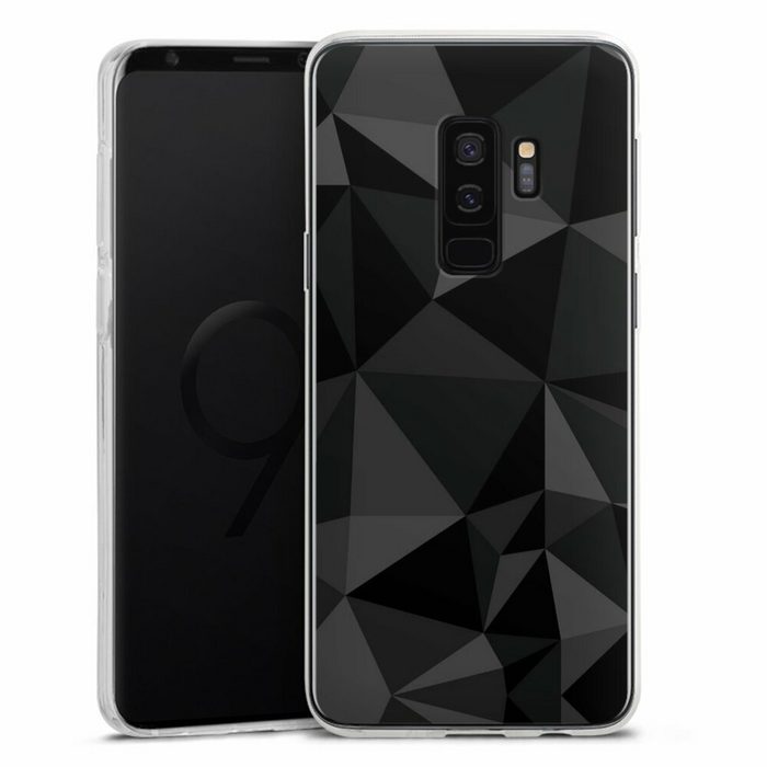 DeinDesign Handyhülle Geometric Muster Abstrakt Polygon Pattern Black Samsung Galaxy S9 Plus Duos Silikon Hülle Bumper Case Smartphone Cover