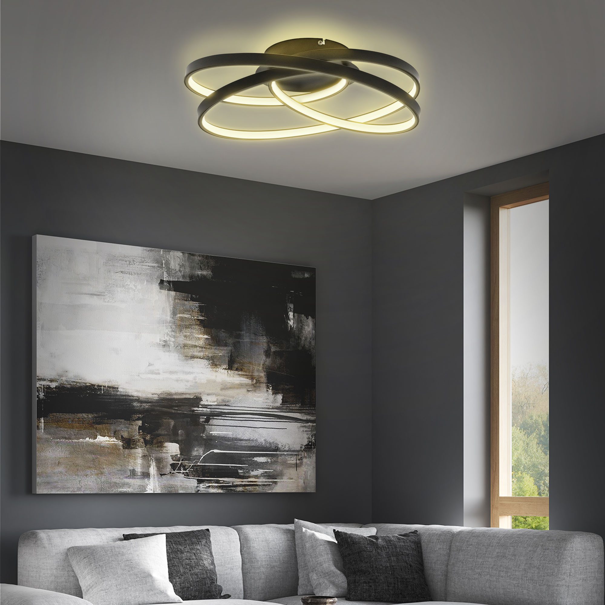 B.K.Licht LED Deckenleuchte LED Frame-Deckenlampe, Ringleuchte, günstig online kaufen