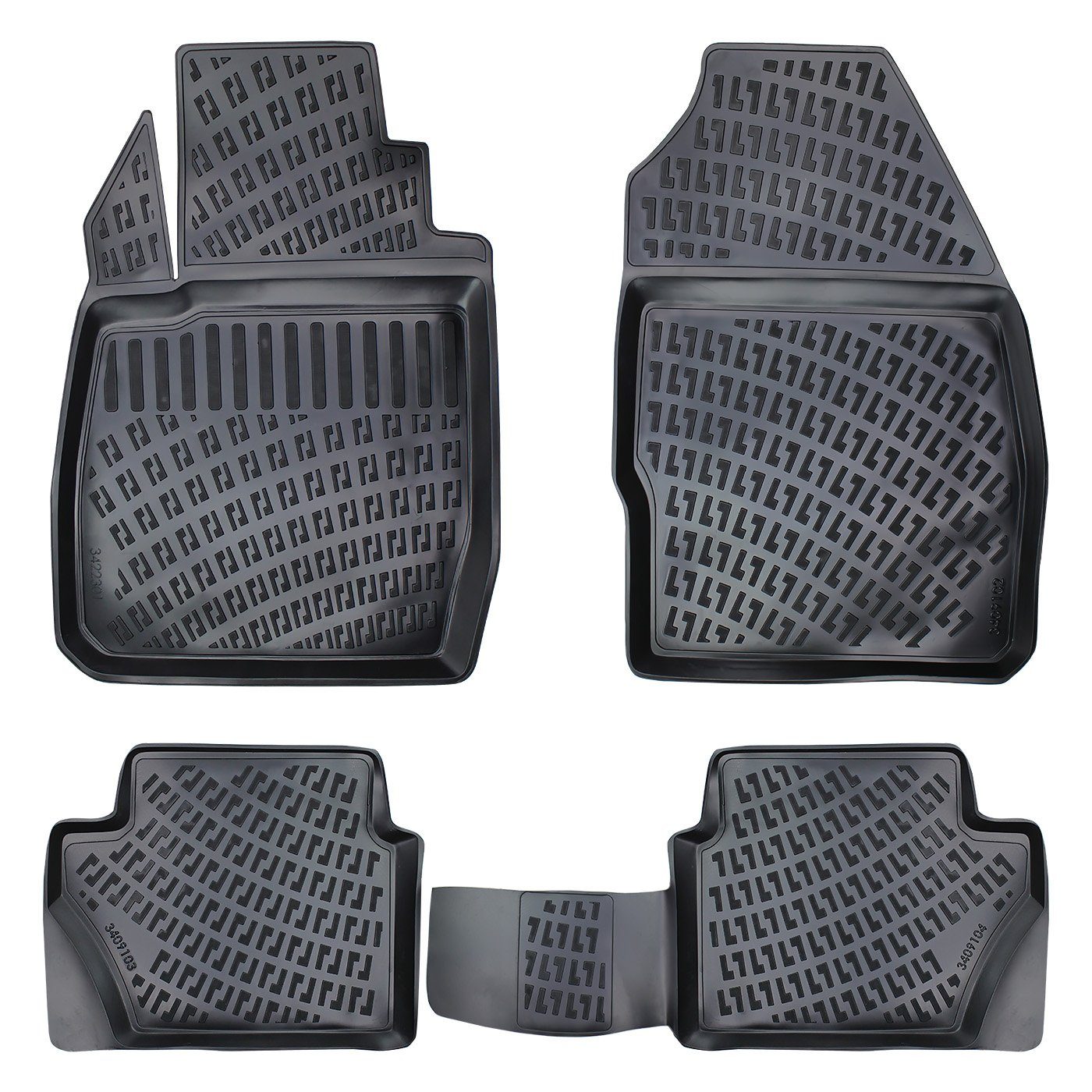 Trimak Passform-Fußmatten Oder Kofferraumwanne Oder Set für Ford Fusion, Ford Fusion 2002-2012 Gummimatten Auto & Kofferraummatte TPE