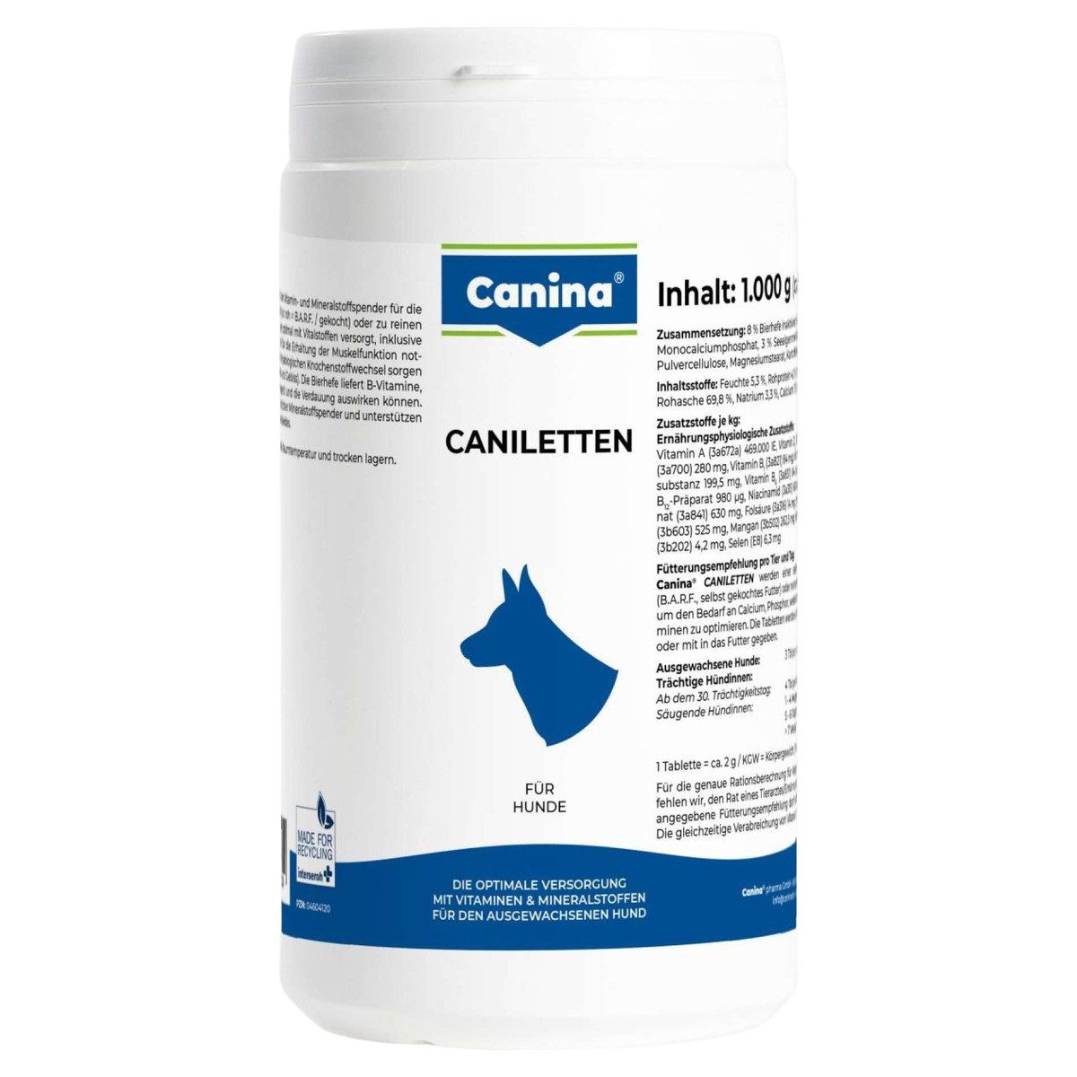 Canina Caniletten 1000 g, Nahrungsergänzungsmittel für: Hund