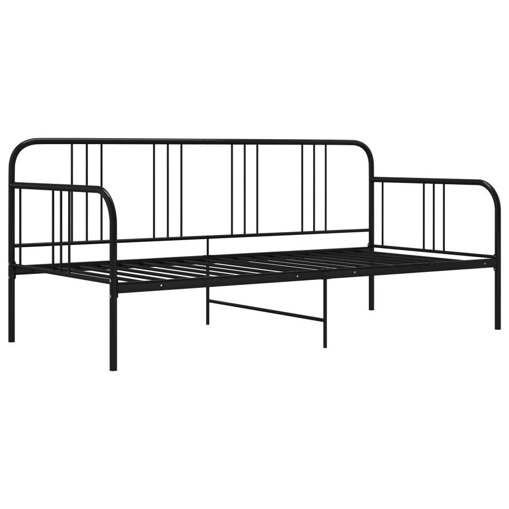 vidaXL Bett Schlafsofa Bettgestell Schwarz Metall 90x200 cm günstig online kaufen