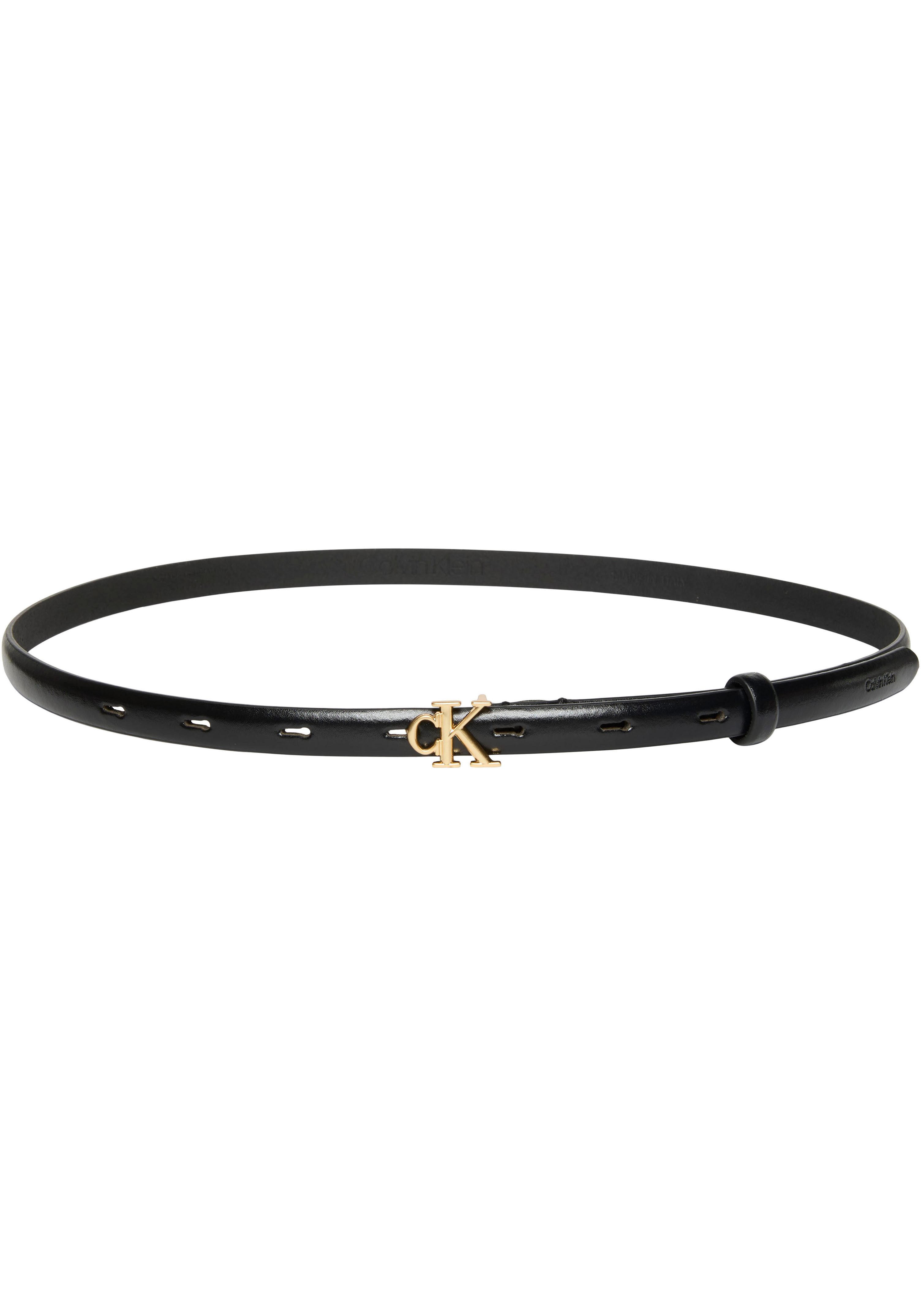 Calvin Klein Ledergürtel ROUND CK BUCKLE 15MM BELT SMOOTH Größenverstellbar günstig online kaufen