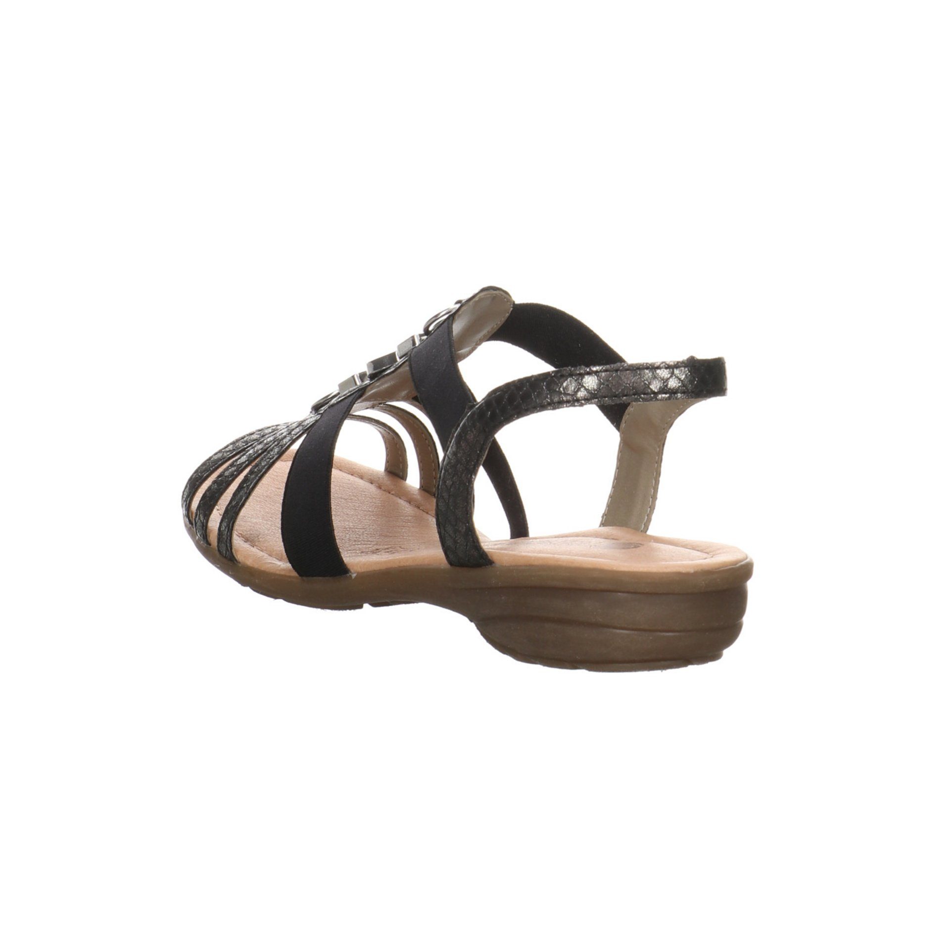 Remonte Damen Sandalen Sandale Synthetikkombination Fußbett Bequem schwarz/schwarz Sandale Freizeit