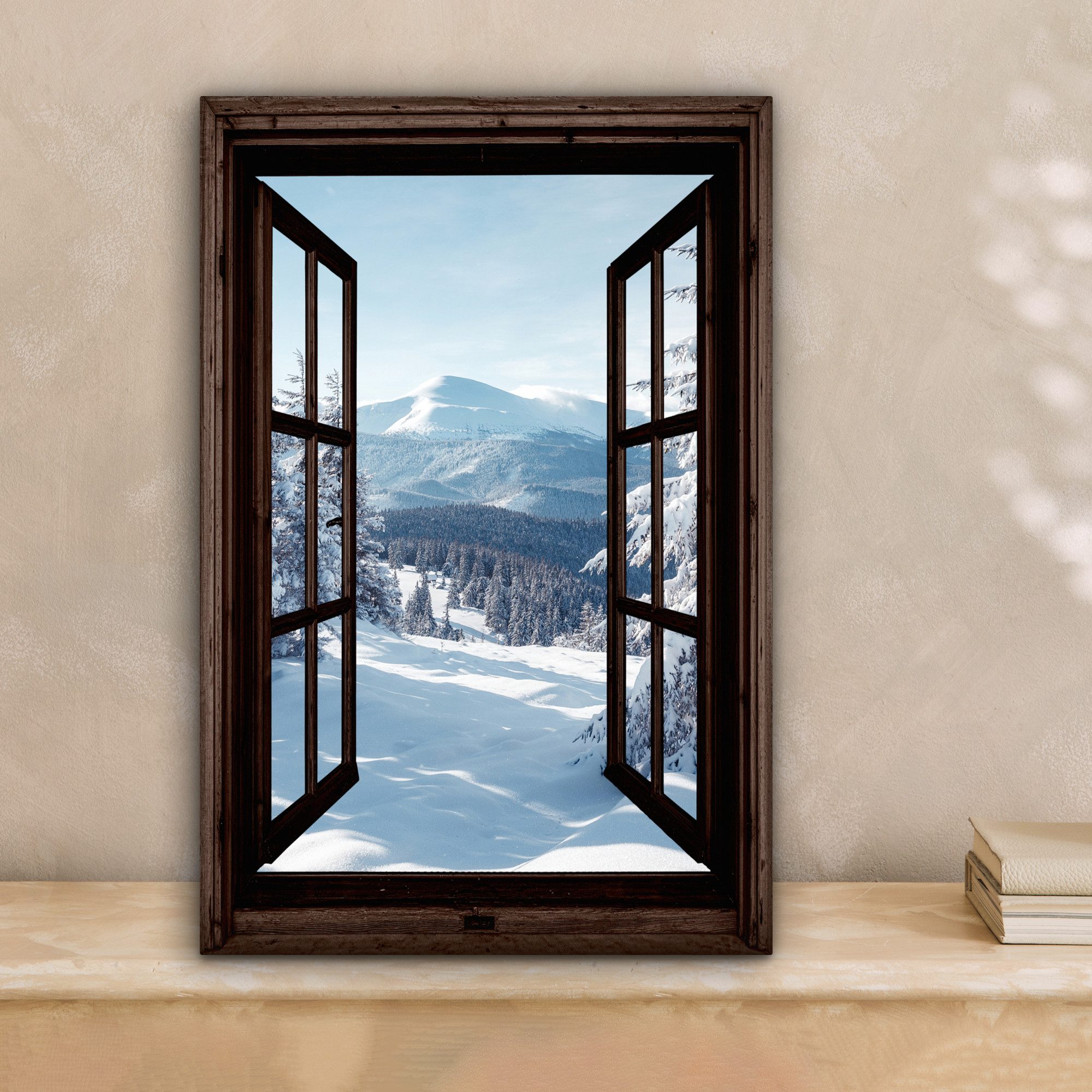 OneMillionCanvasses® Leinwandbild Winter - Landschaft - Natur - Berg - Bäum günstig online kaufen