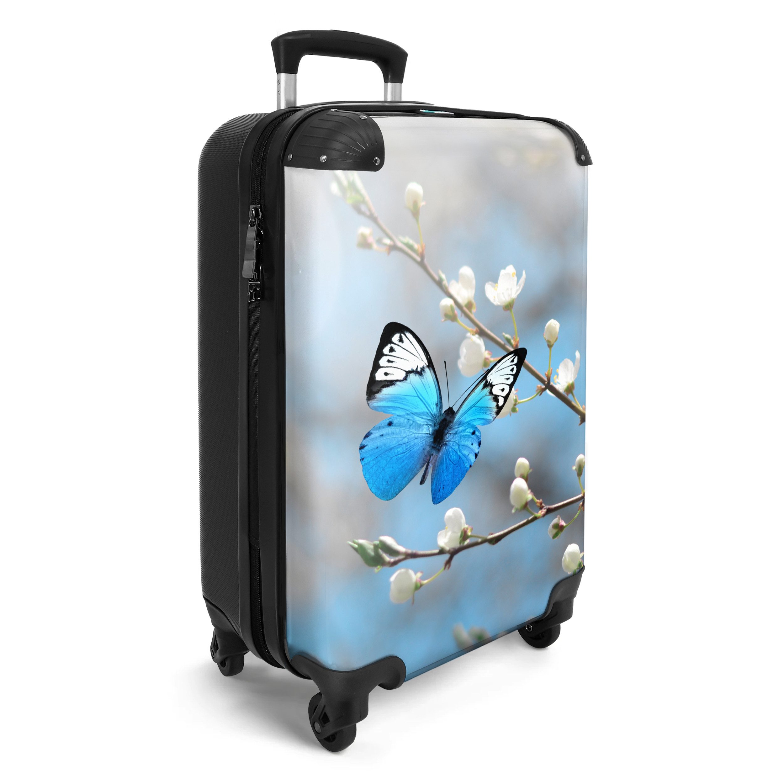NoBoringSuitcases.com© Hartschalen-Trolley Blumen - Schmetterling - günstig online kaufen