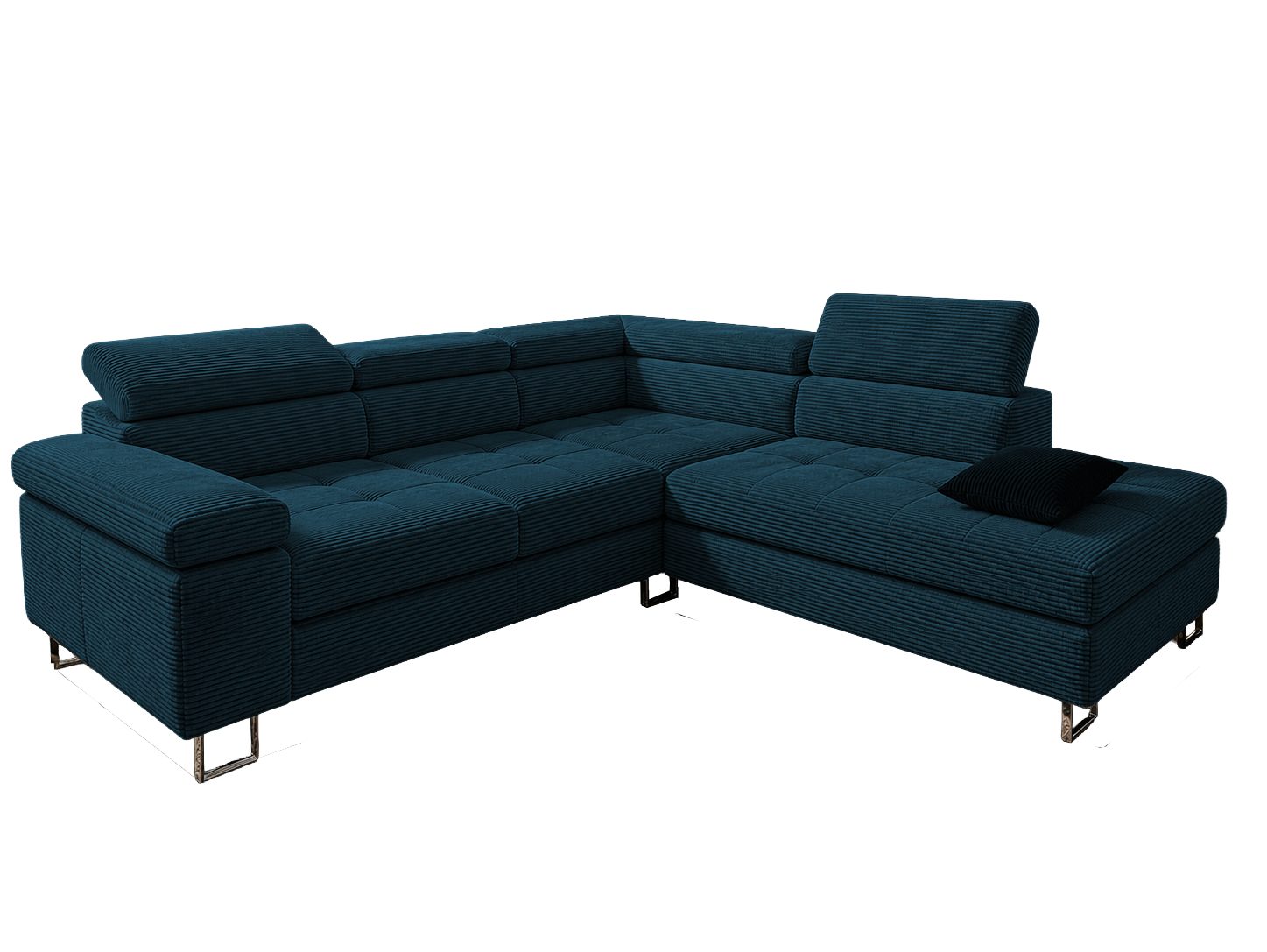 Goldstoff Ecksofa mit Schlaffunktion, Cord Couch für Wohnzimmer - Cord Ecksofa, Cord Sofa VOYAGE 2 Teile, Großer Bettkasten