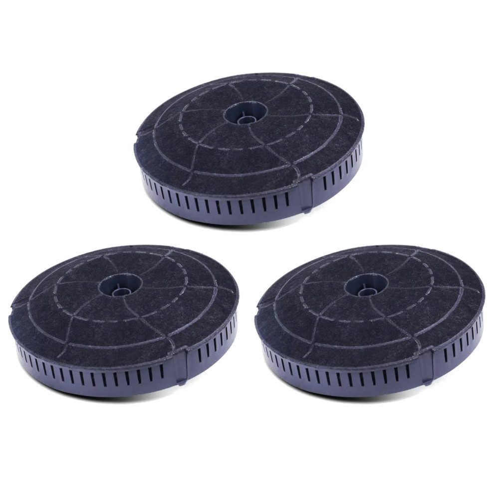 Trade-Shop Aktivkohlefilter 3x passend für Bauknecht DBTR9190IXL DBTRI9110IXL DCT7360IN DCT7390IN, Zubehör für Electrolux 4055171138, 4055217501, 405517113, Typ 57, Mod 57, CHF57, Außendurchmesser: ca. 178mm / Durchmesser Befestigungsloch: ca. 11,6mm
