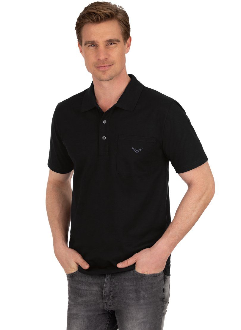 Trigema Poloshirt TRIGEMA Poloshirt aus Single-Jersey schwarz