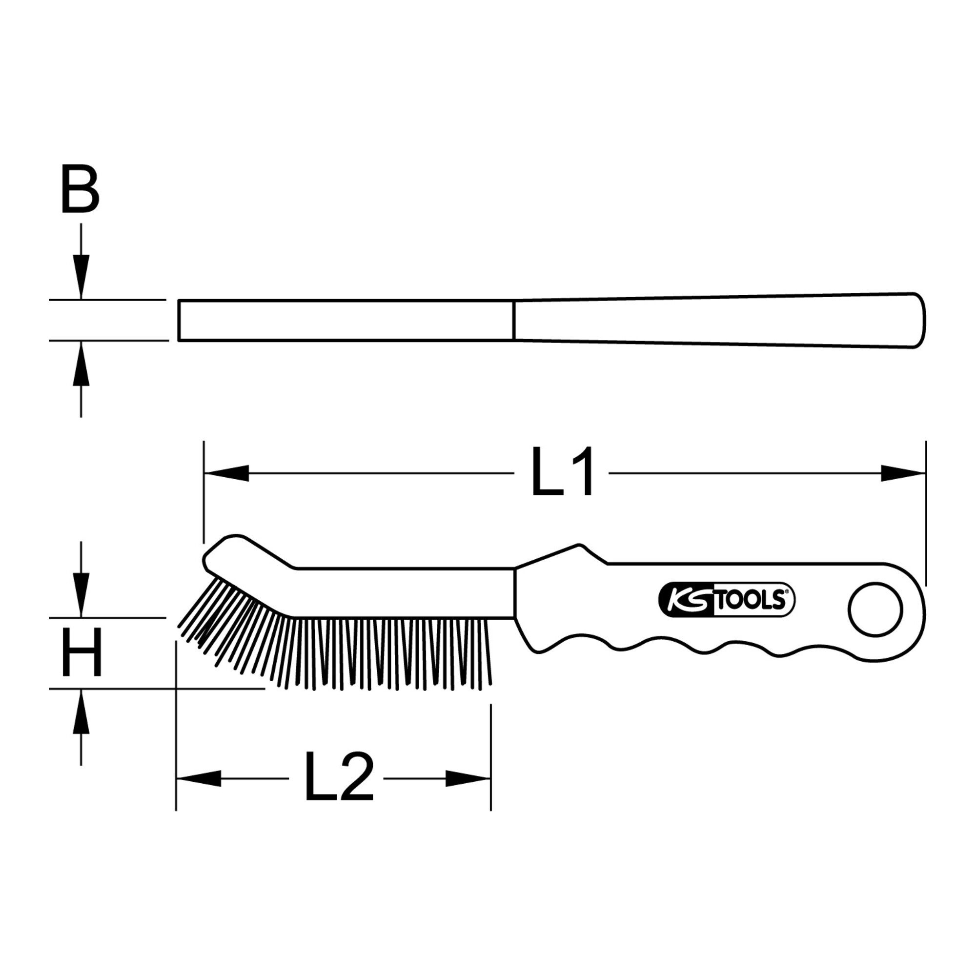 KS Tools Zubehör-Set KS Tools Messingdraht-Bremssattel-Drahtbürste 2-reihig, glatt