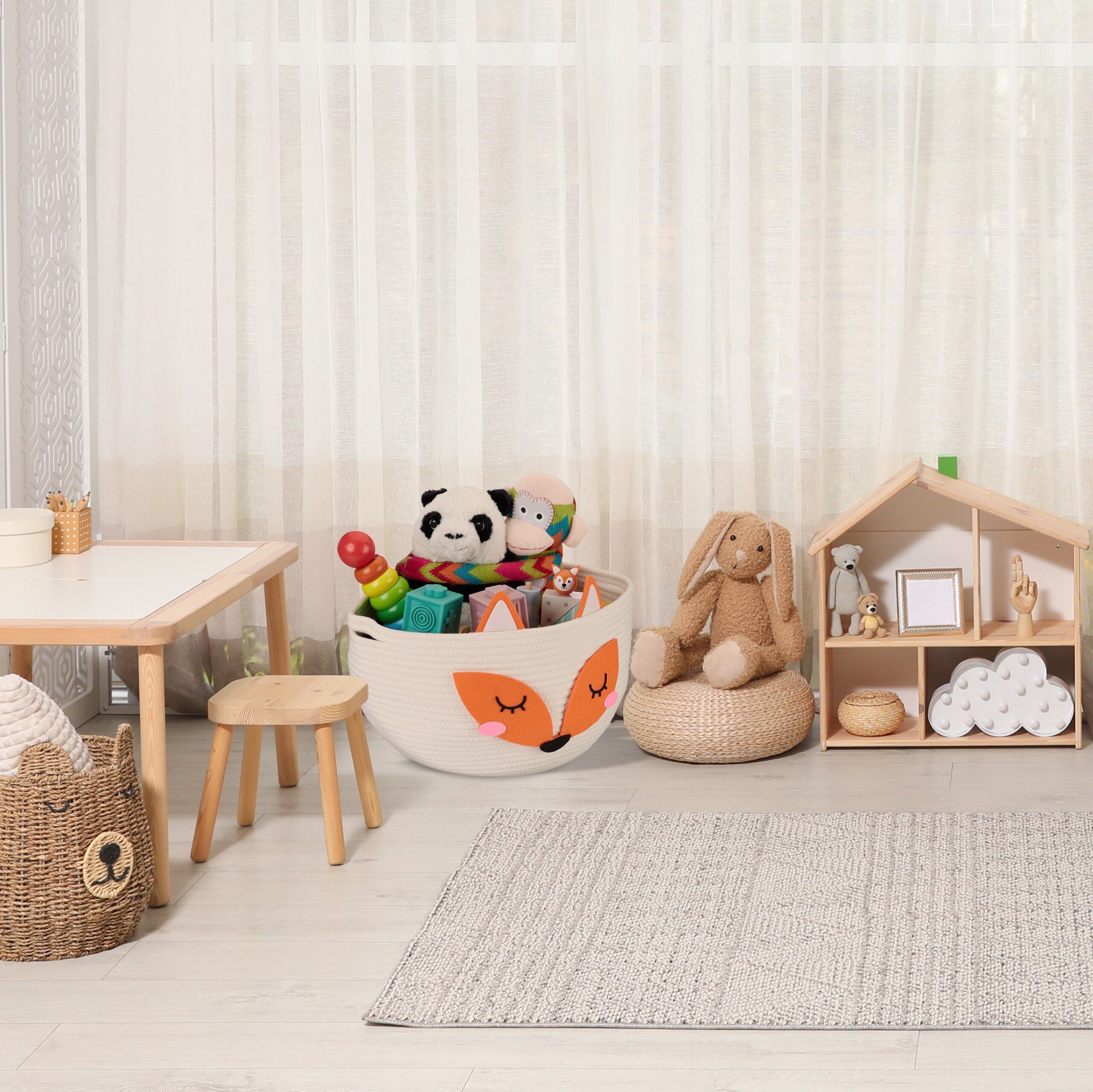 relaxdays Aufbewahrungskorb Kinder Aufbewahrungskorb Fuchs günstig online kaufen