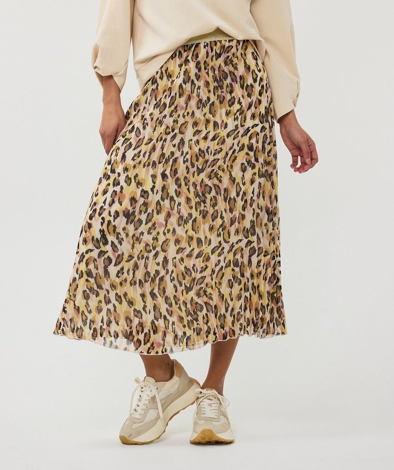 Esqualo Sommerrock Esqualo Pliseerock Leopard-Dream-Print 38