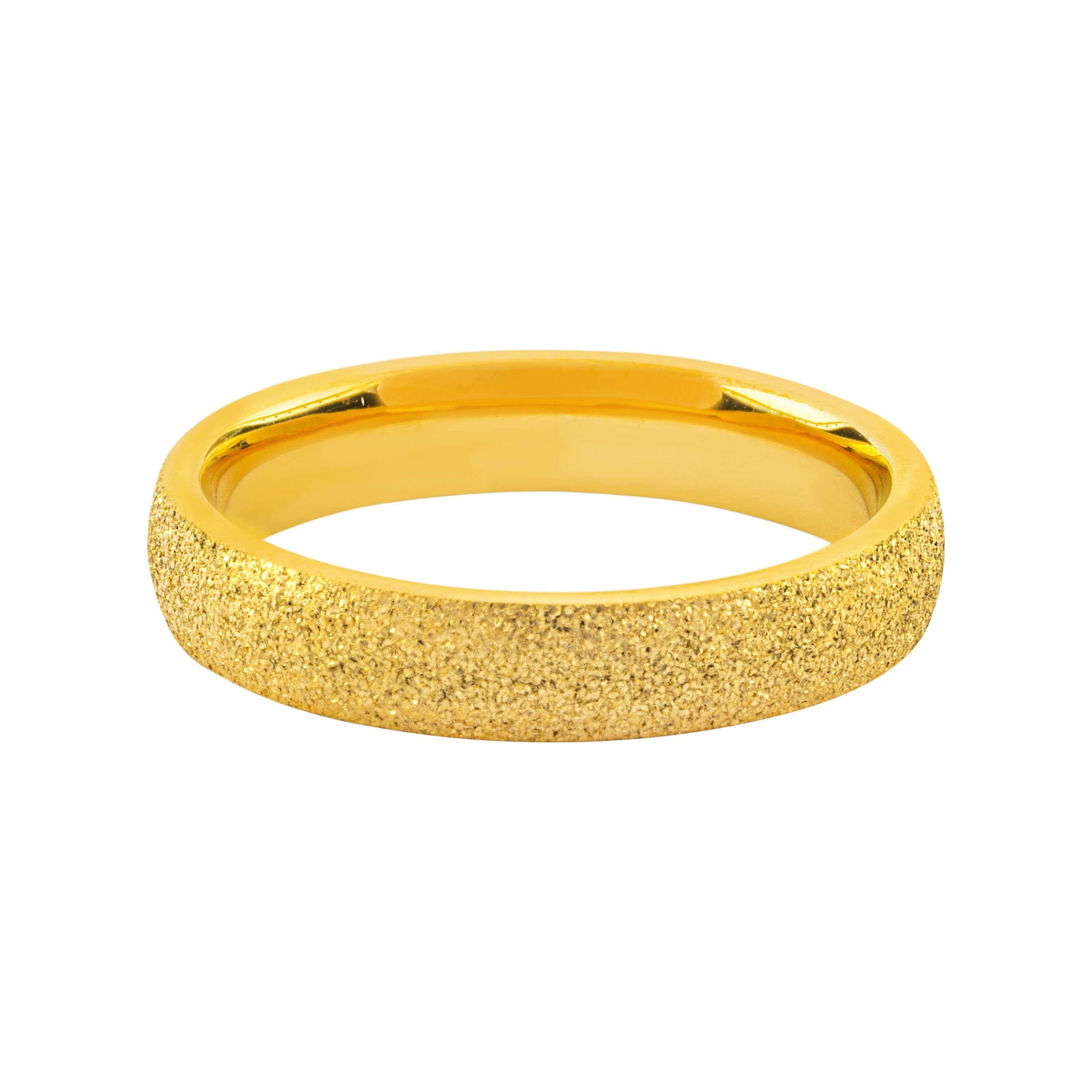 meditoys Fingerring Damen-Edelstahlring · goldfarben mit Kristalleinschlüssen · 63