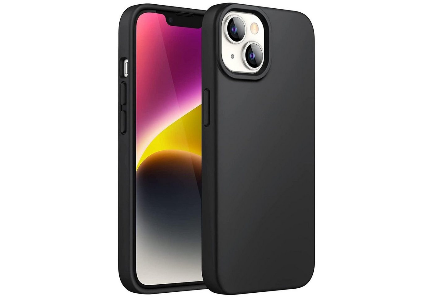 CoolGadget Handyhülle Black Series Handy Hülle für Apple iPhone 15 6,1 Zoll, Edle Silikon Schlicht Robust Schutzhülle für iPhone 15 Hülle