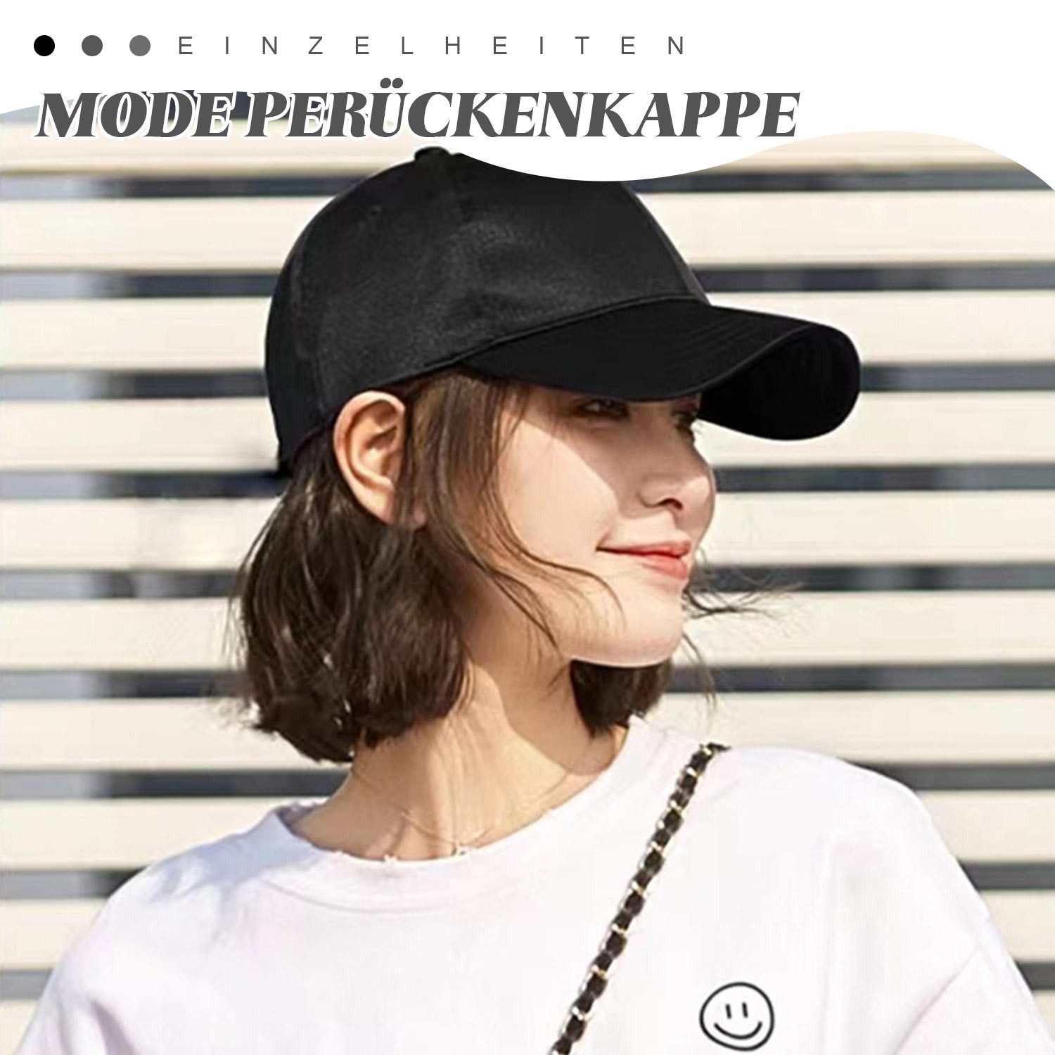 Refttenw Baseball Cap Verstellbare Baseballkappen-Perücke, Modische Perücke günstig online kaufen