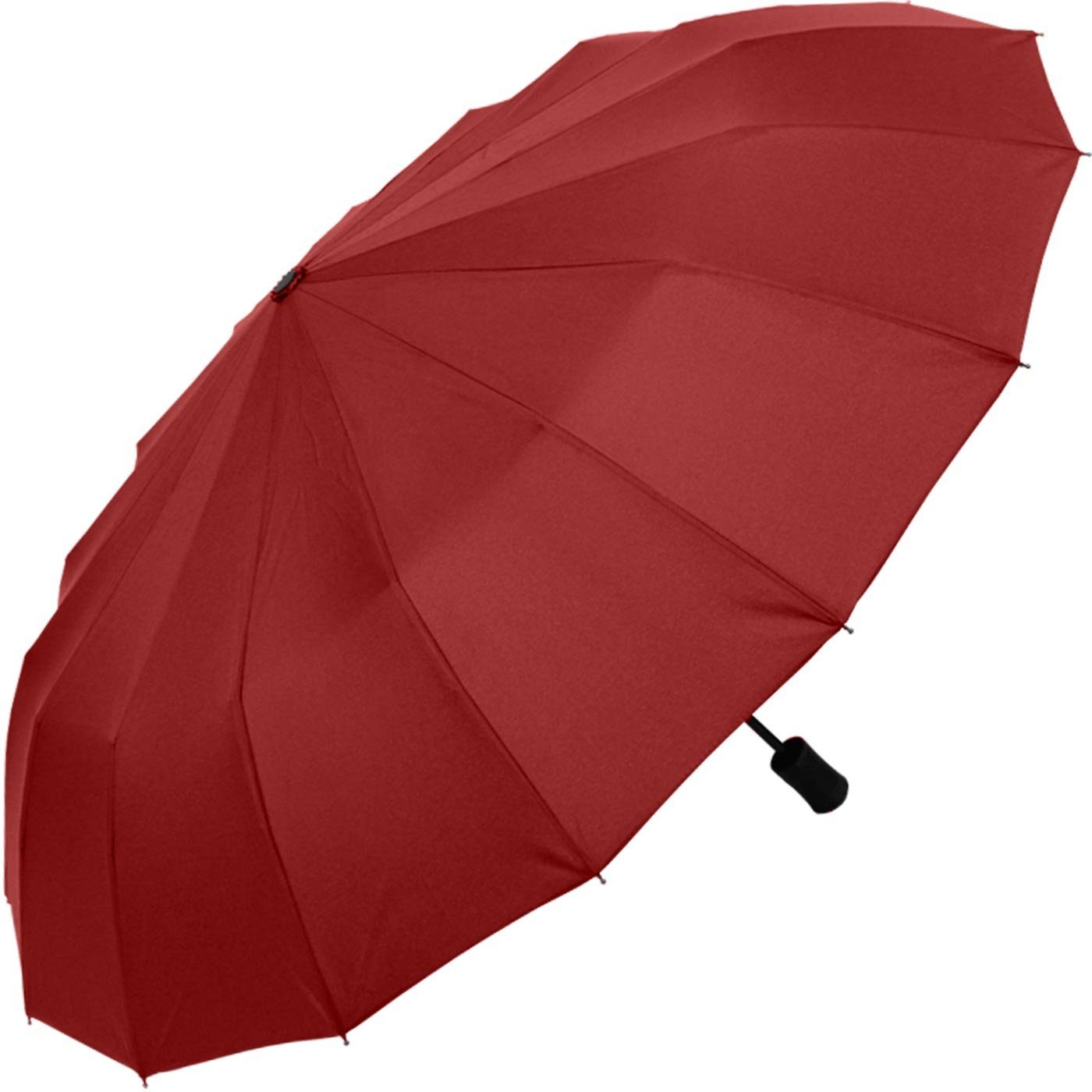 extra farbenfroh, Taschenregenschirm auffällig stabil iX-brella extravagant 16 dunkelrot Mini und und mit Streben